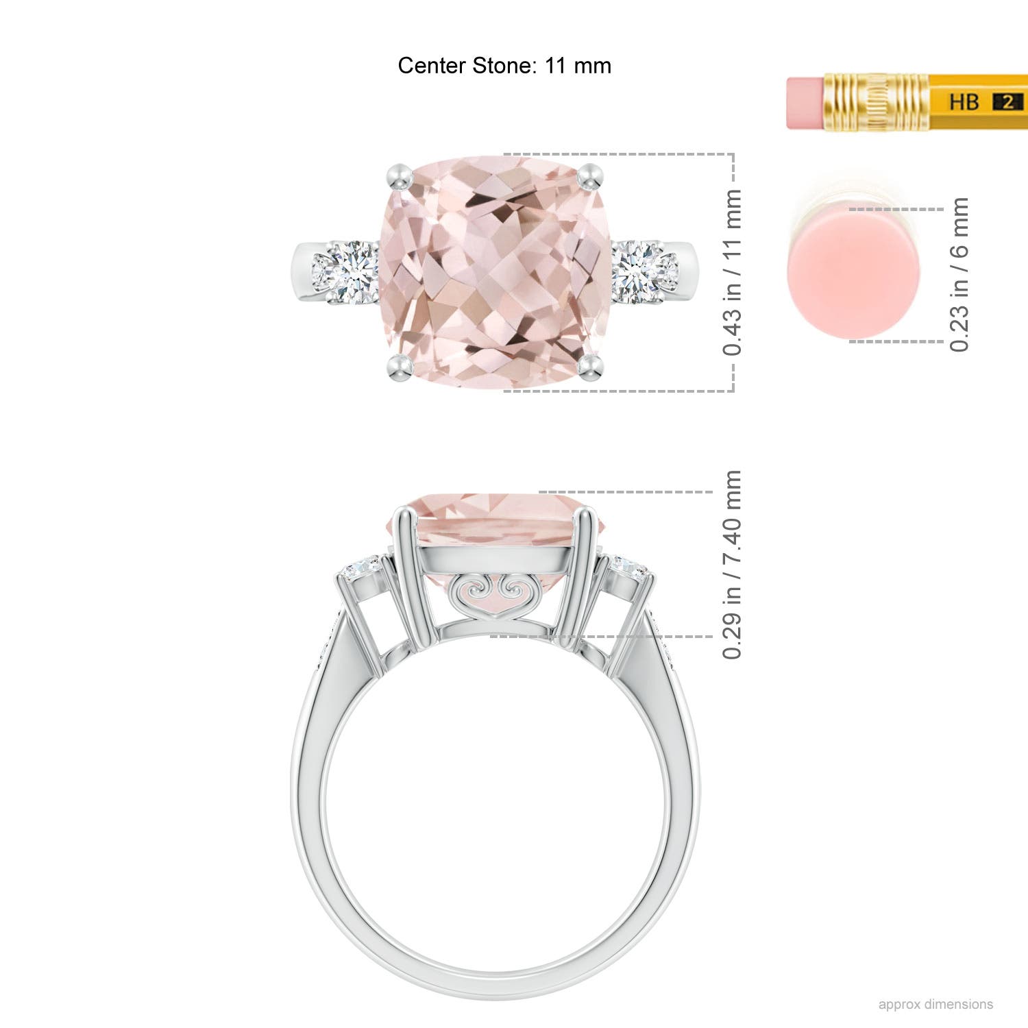 A - Morganite / 5.25 CT / 14 KT White Gold