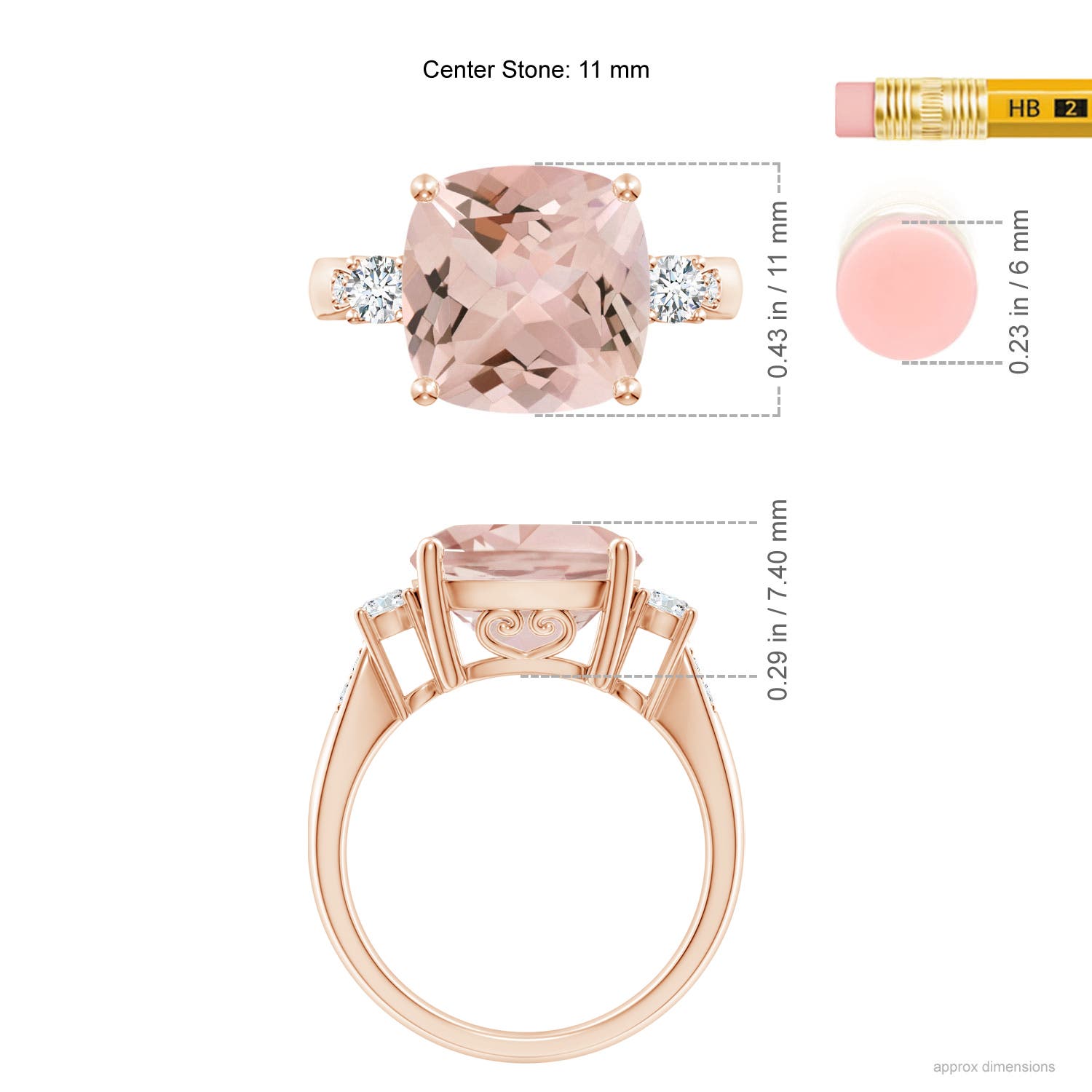 AA - Morganite / 5.25 CT / 14 KT Rose Gold