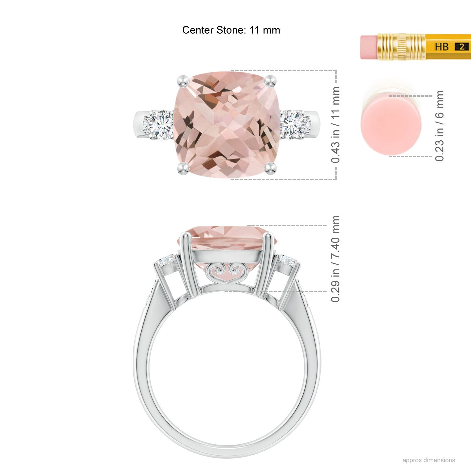 AA - Morganite / 5.25 CT / 14 KT White Gold