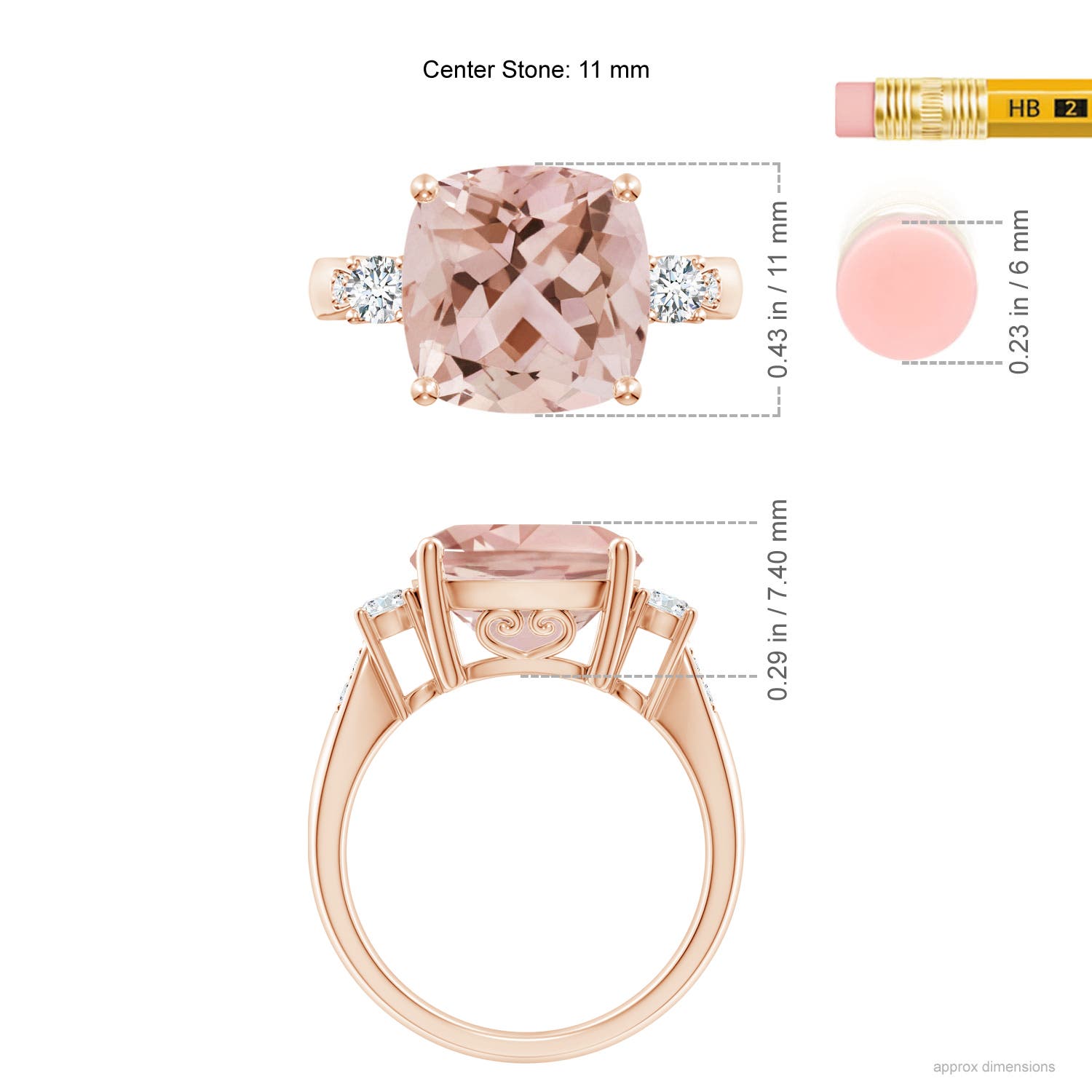 AAA - Morganite / 5.25 CT / 14 KT Rose Gold