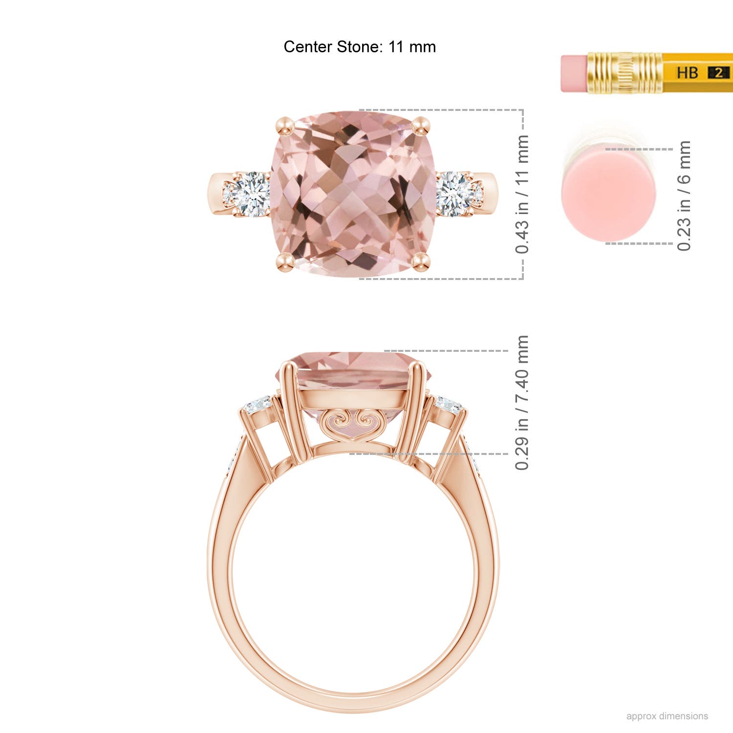 AAAA - Morganite / 5.25 CT / 14 KT Rose Gold