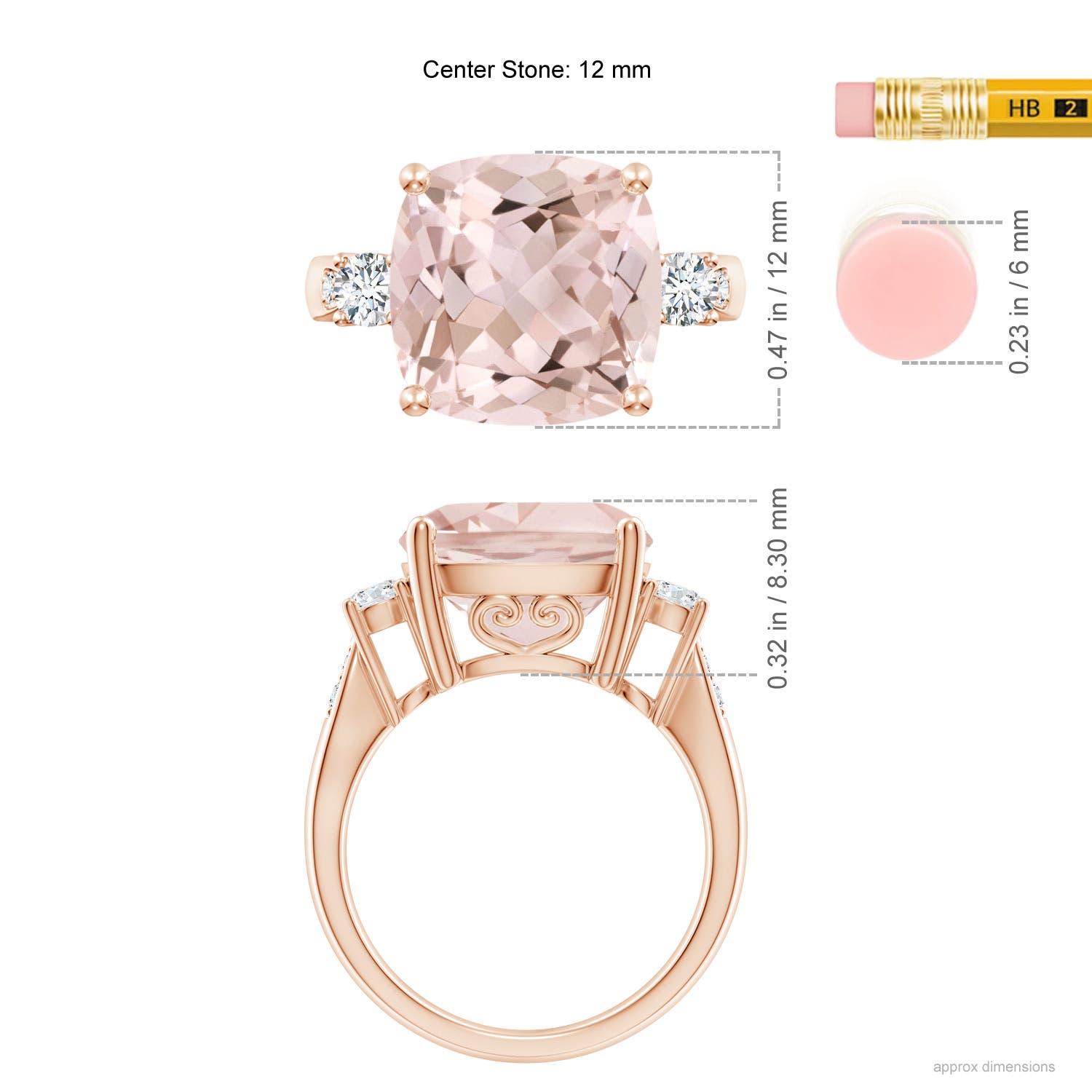 A - Morganite / 6.55 CT / 14 KT Rose Gold