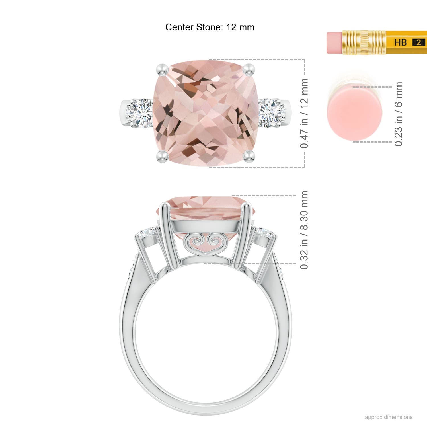 AA - Morganite / 6.55 CT / 14 KT White Gold