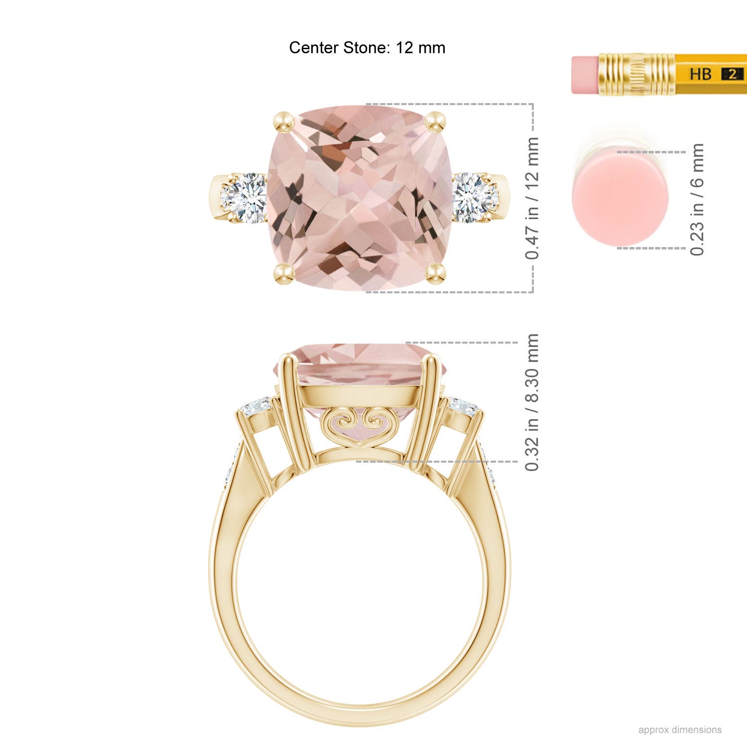 AA - Morganite / 6.55 CT / 14 KT Yellow Gold