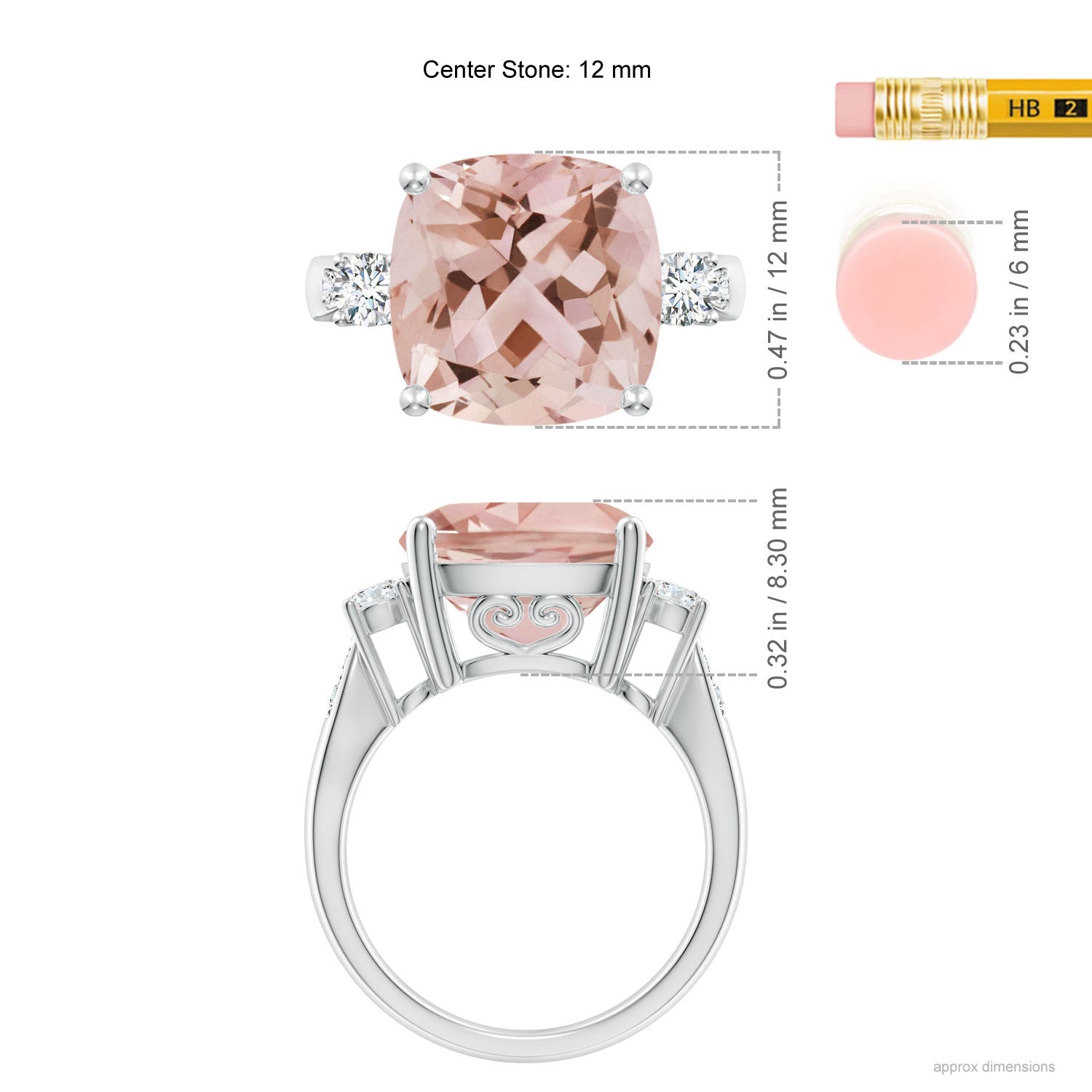 AAA - Morganite / 6.55 CT / 14 KT White Gold