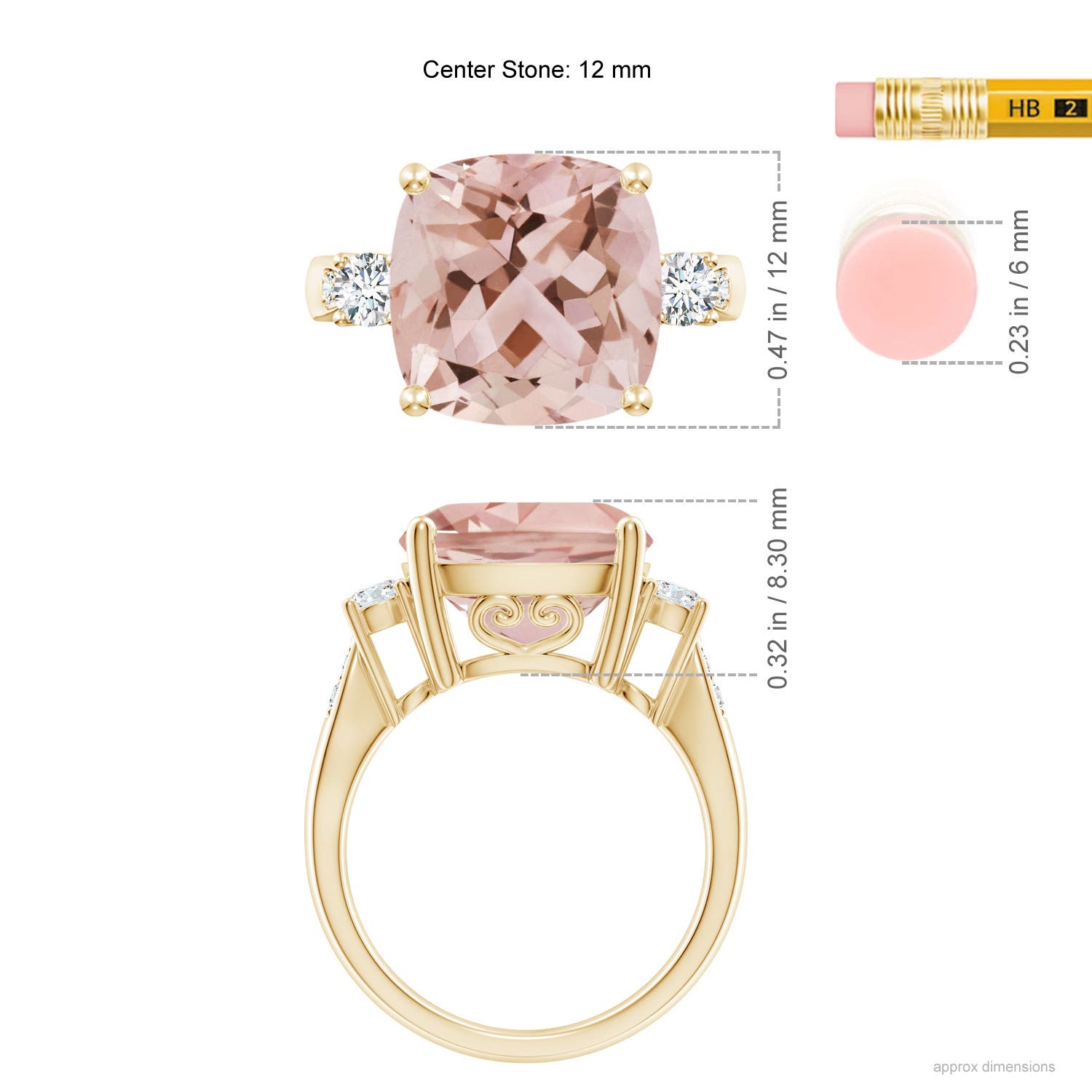 AAA - Morganite / 6.55 CT / 14 KT Yellow Gold