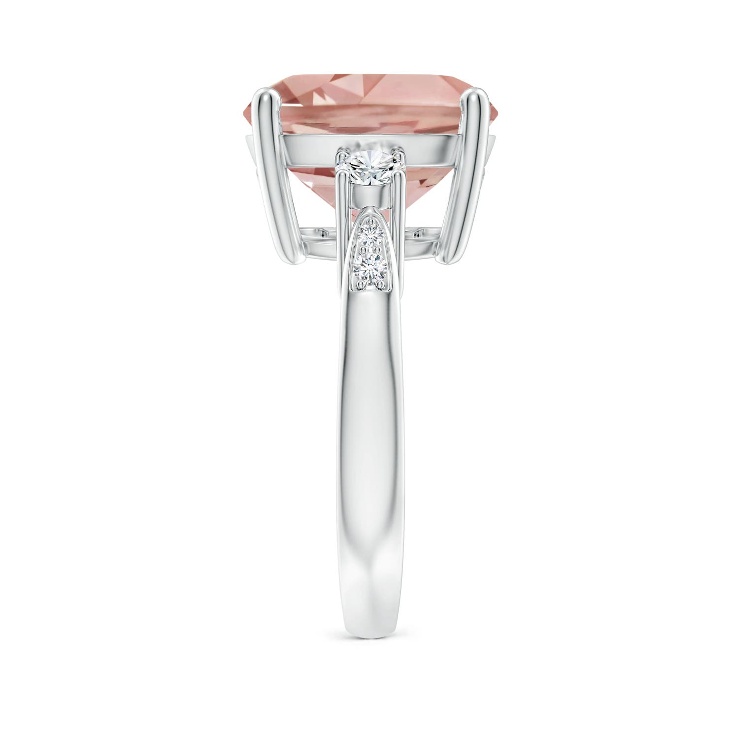 AAAA - Morganite / 6.55 CT / 14 KT White Gold