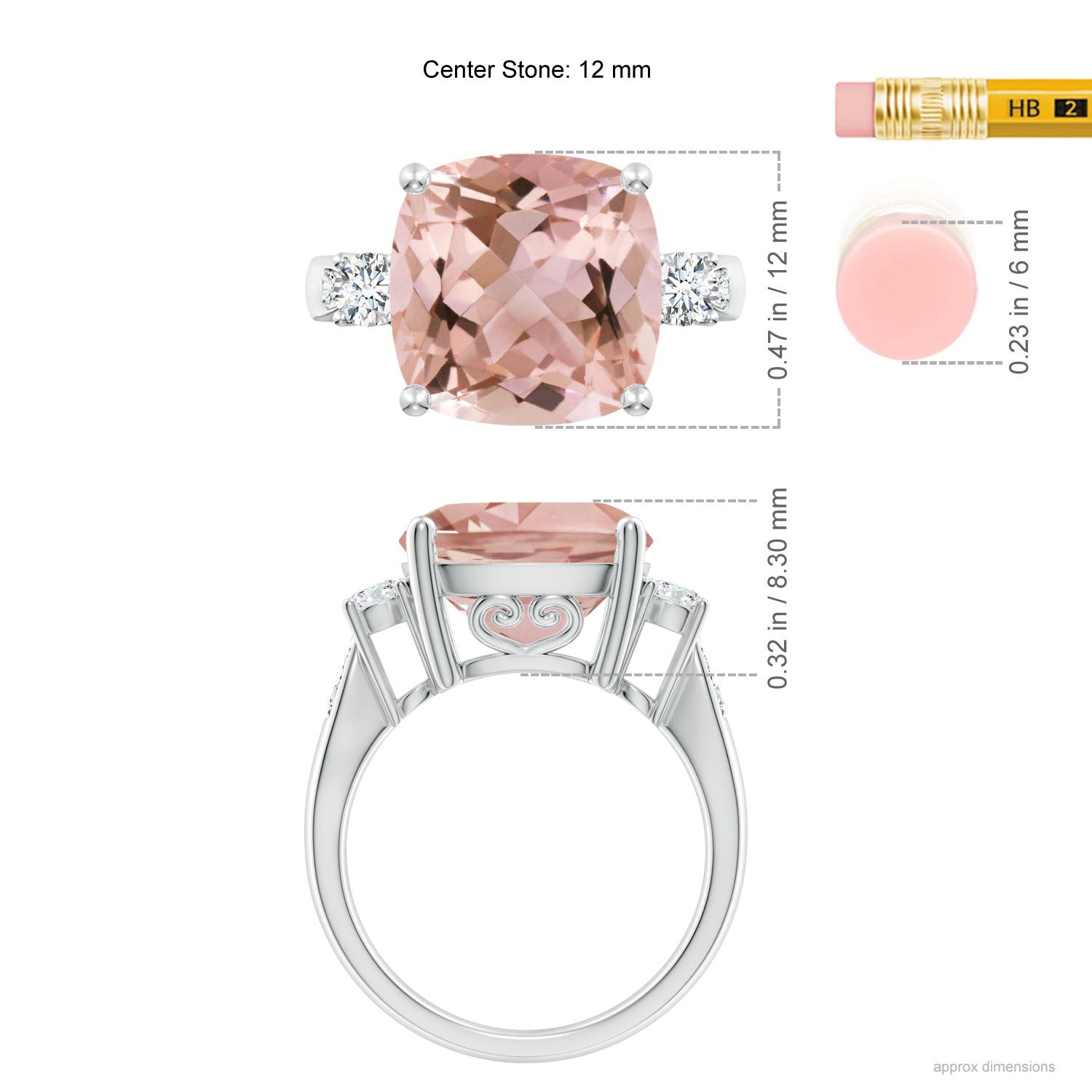 AAAA - Morganite / 6.55 CT / 14 KT White Gold