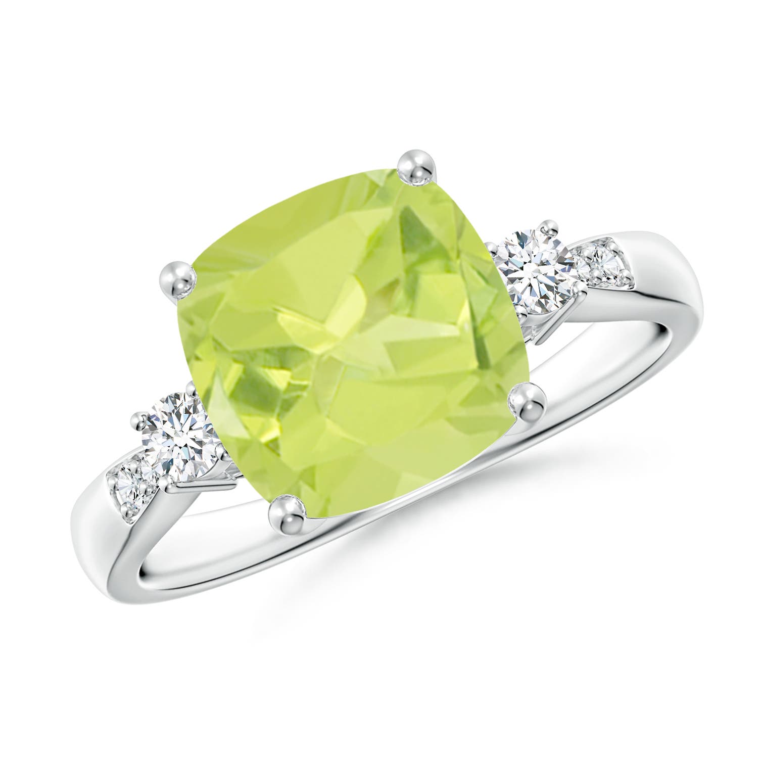 A - Peridot / 2.97 CT / 14 KT White Gold