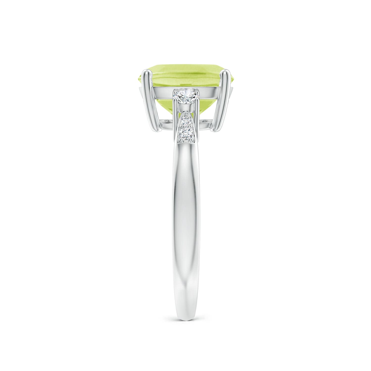 A - Peridot / 2.97 CT / 14 KT White Gold