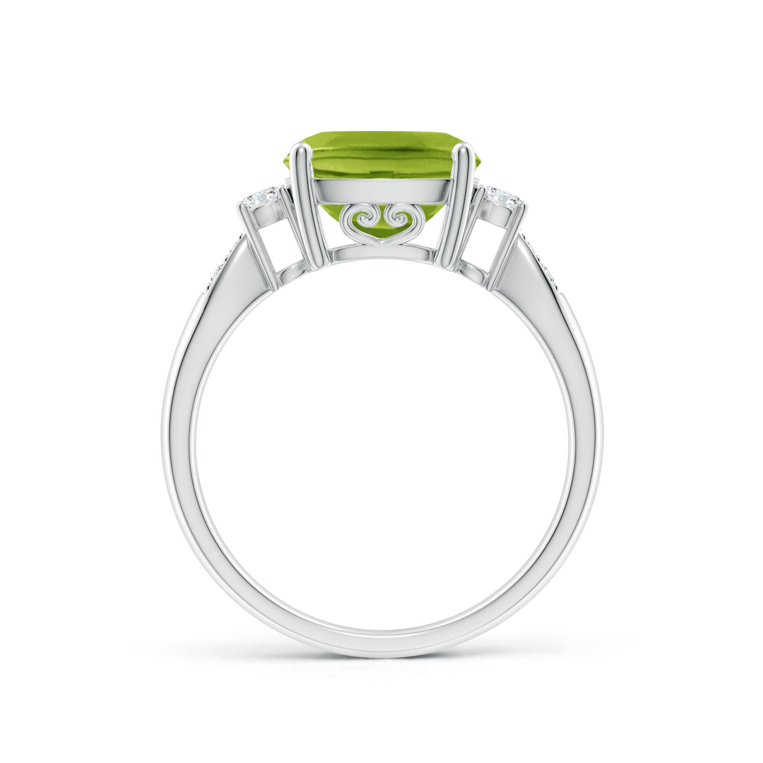 AAA - Peridot / 2.97 CT / 14 KT White Gold