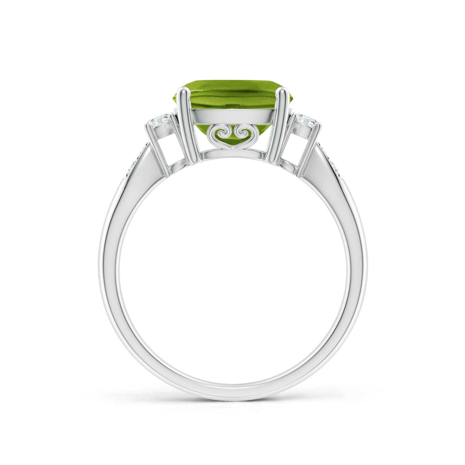 AAAA - Peridot / 2.97 CT / 14 KT White Gold