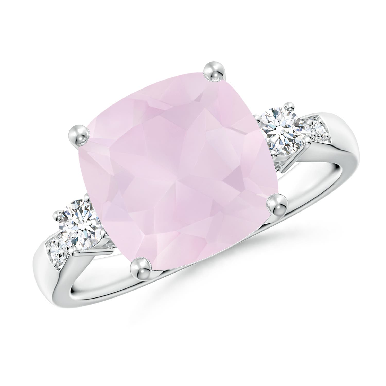 A - Rose Quartz / 3.62 CT / 14 KT White Gold