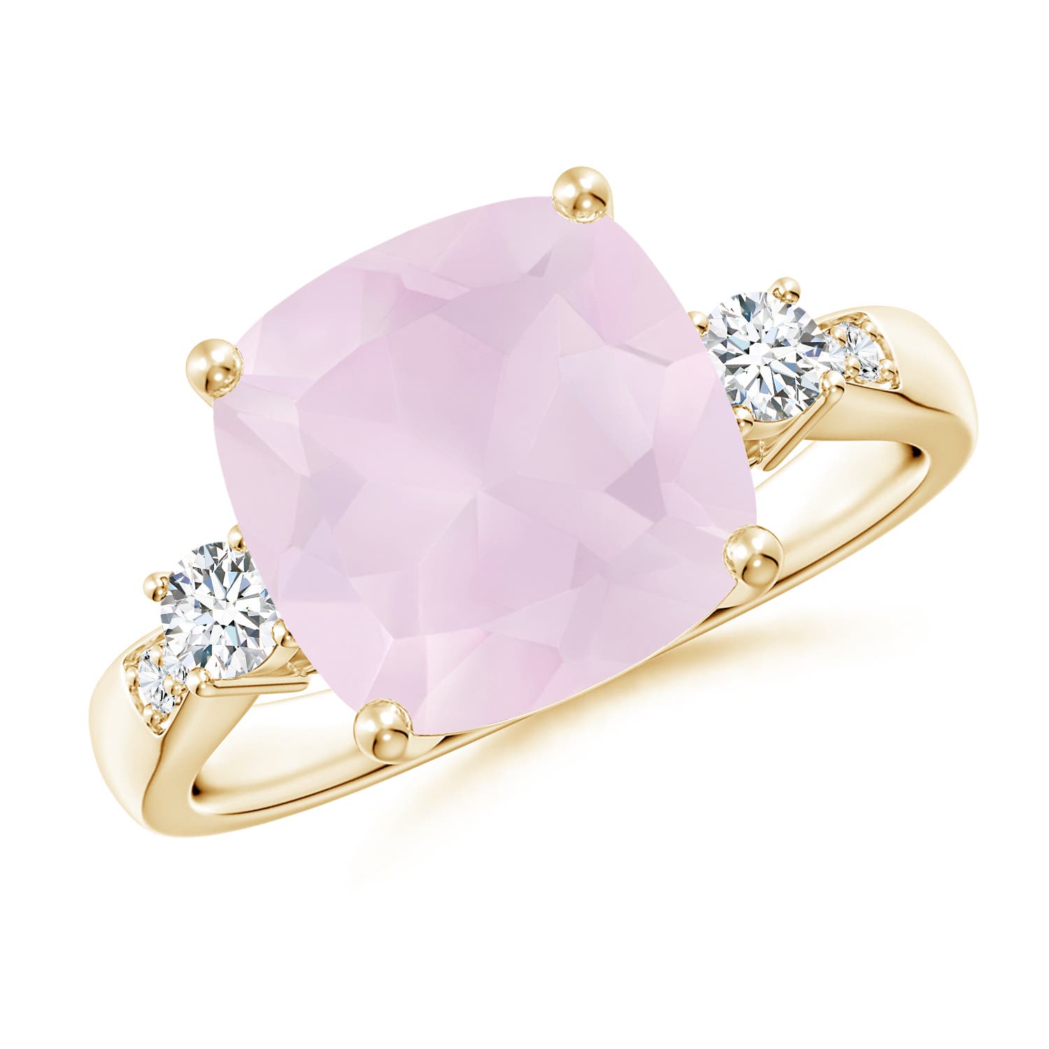 A - Rose Quartz / 3.62 CT / 14 KT Yellow Gold