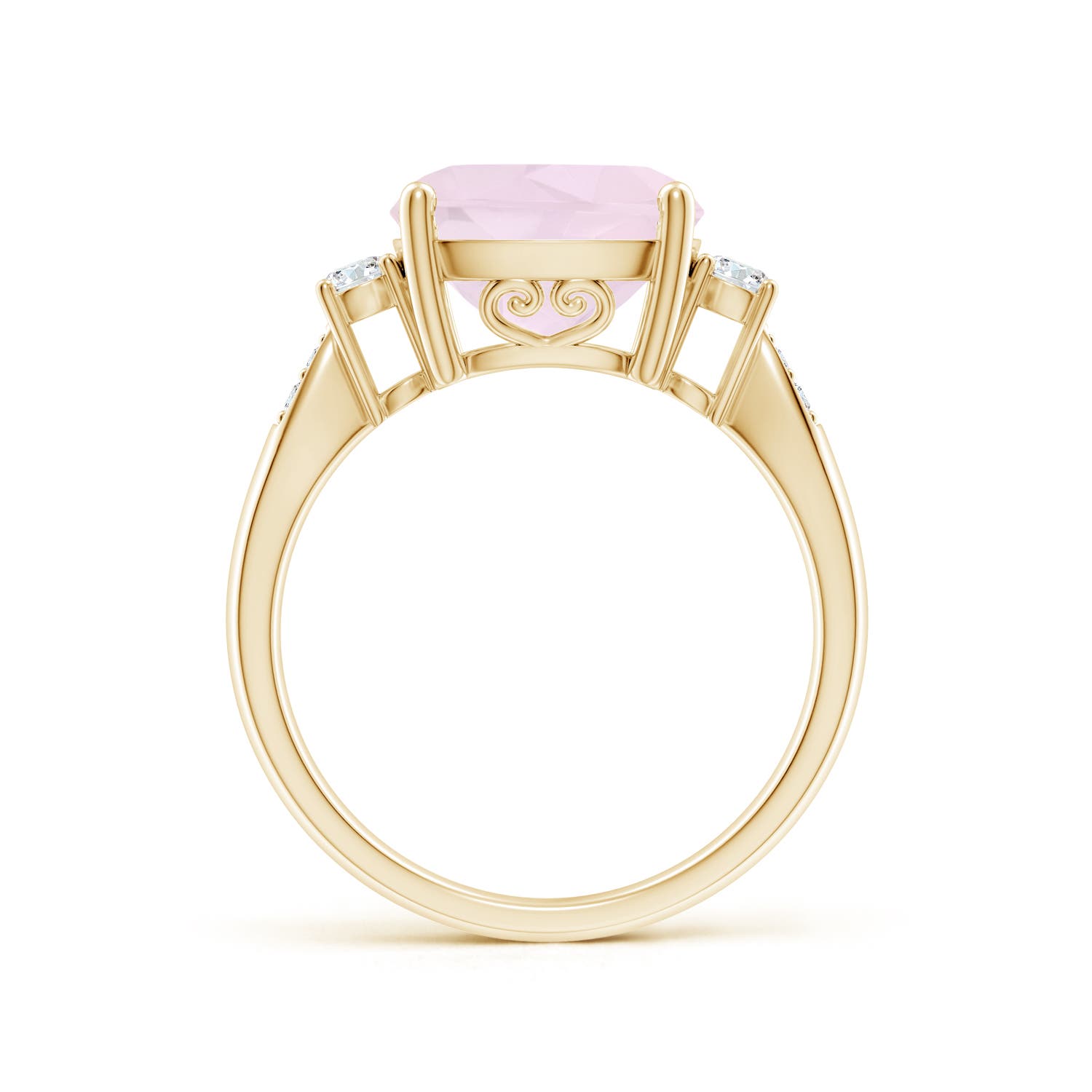 A - Rose Quartz / 3.62 CT / 14 KT Yellow Gold