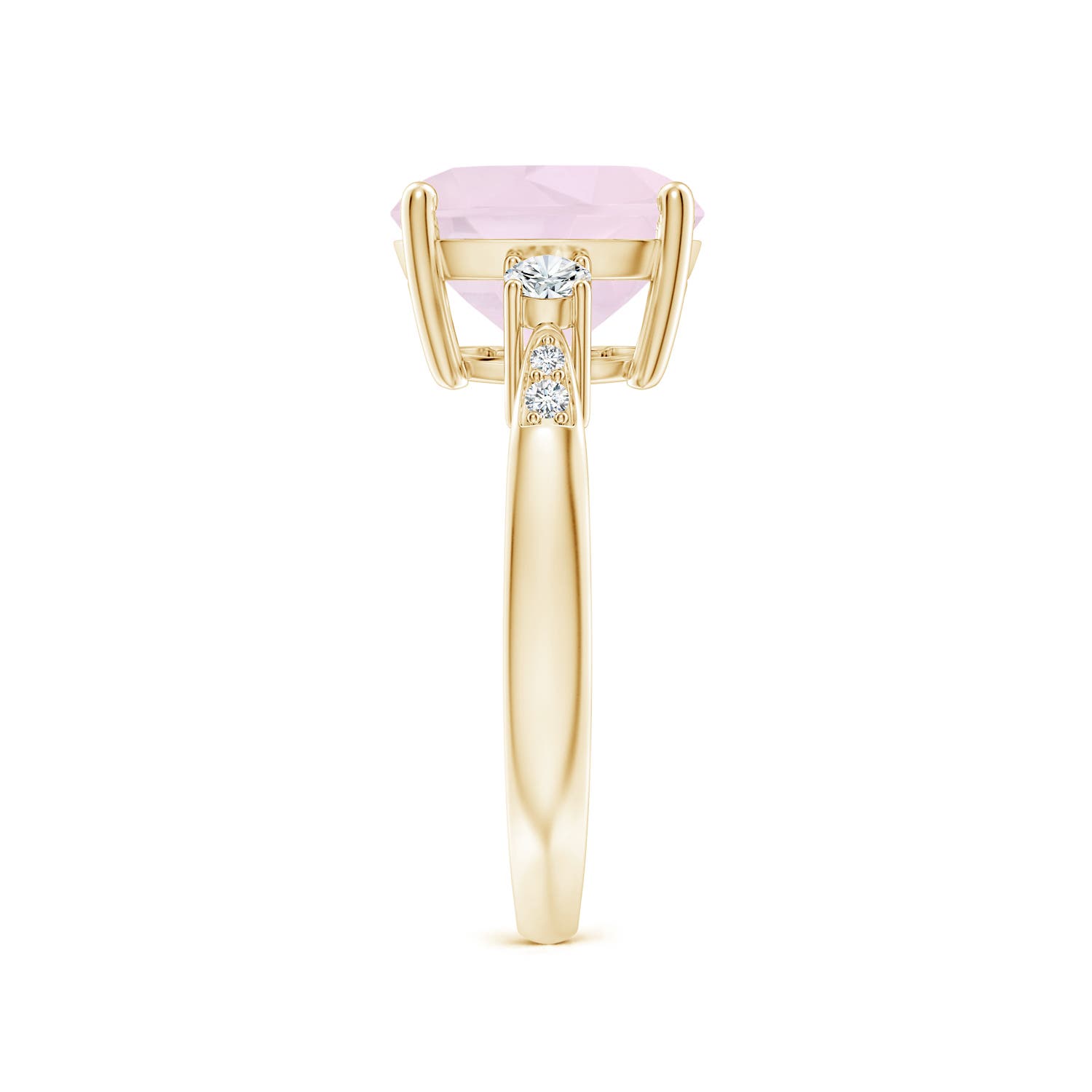 A - Rose Quartz / 3.62 CT / 14 KT Yellow Gold