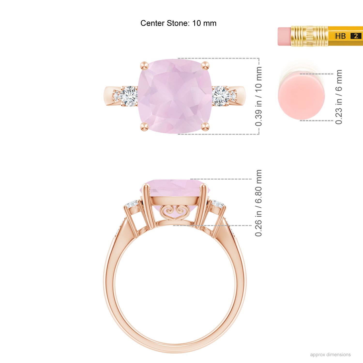 AA - Rose Quartz / 3.62 CT / 14 KT Rose Gold