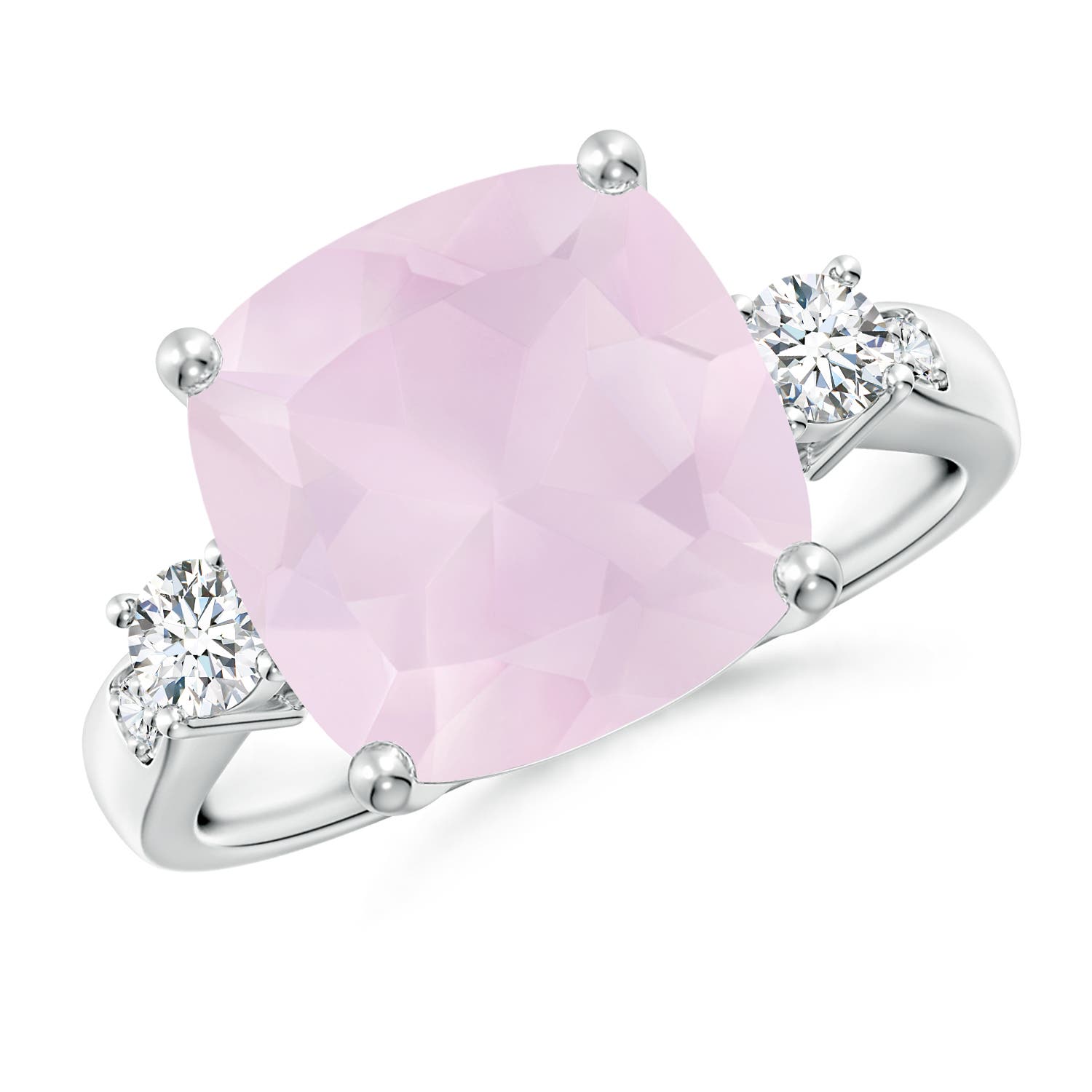 A - Rose Quartz / 5.25 CT / 14 KT White Gold