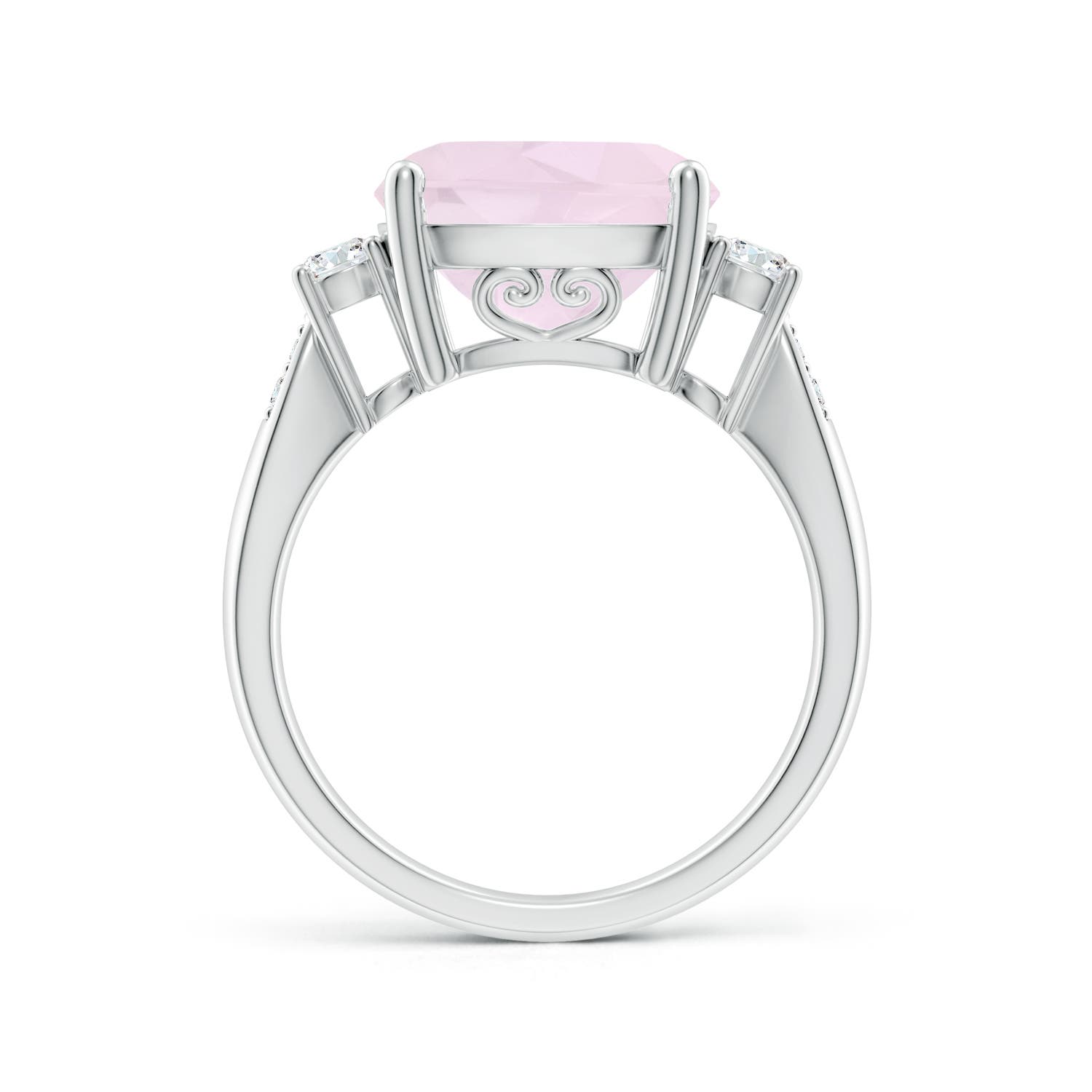 A - Rose Quartz / 5.25 CT / 14 KT White Gold