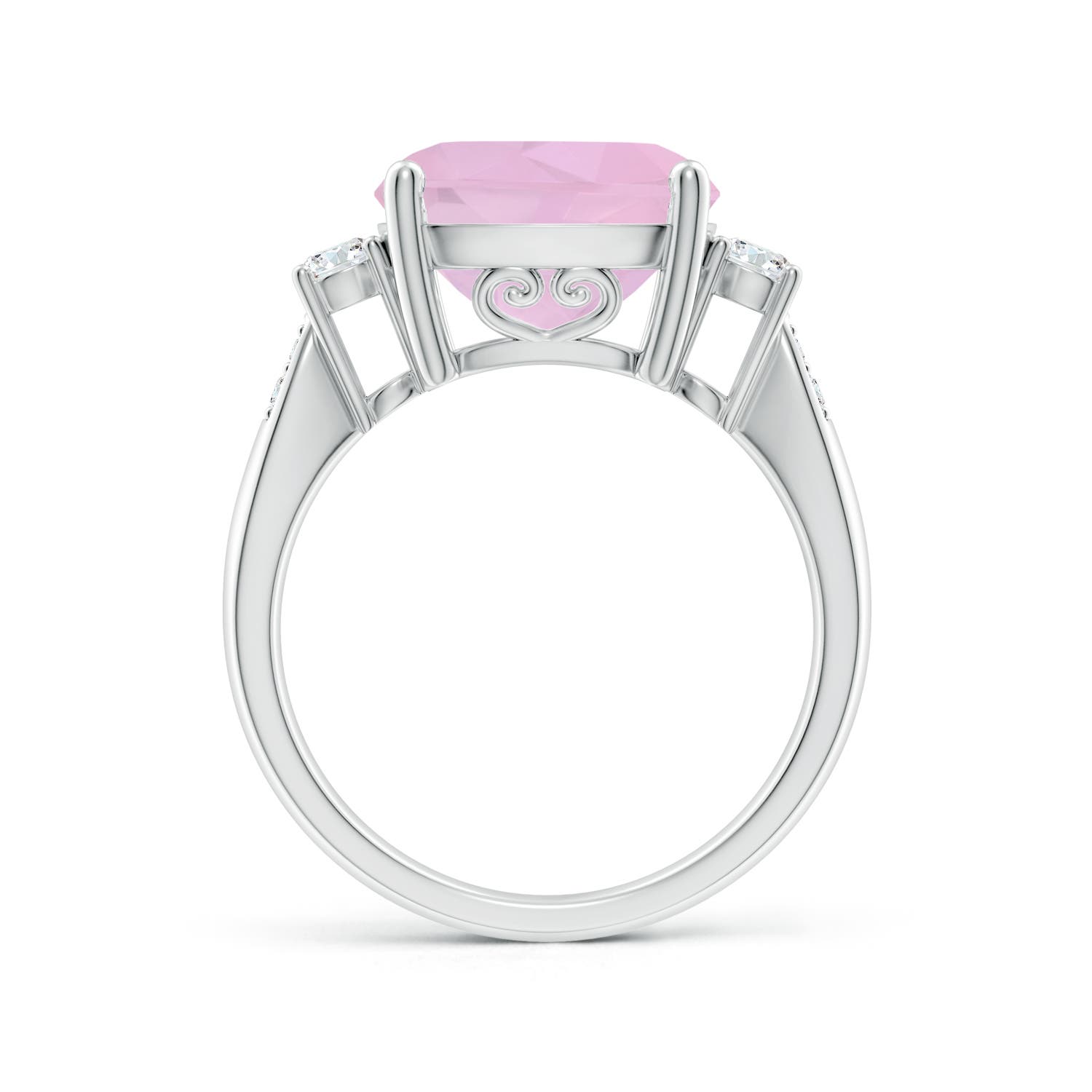 AAAA - Rose Quartz / 5.25 CT / 14 KT White Gold