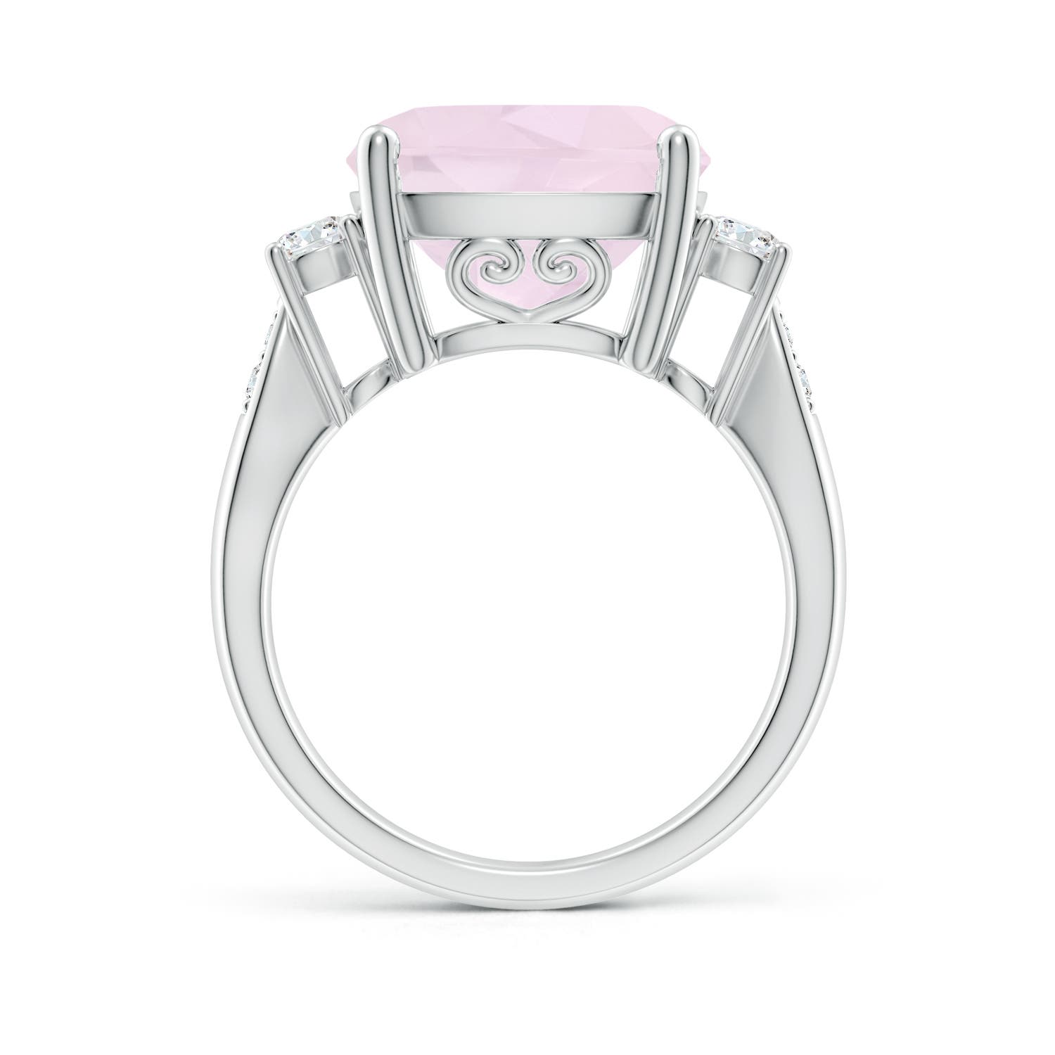 A - Rose Quartz / 5.8 CT / 14 KT White Gold