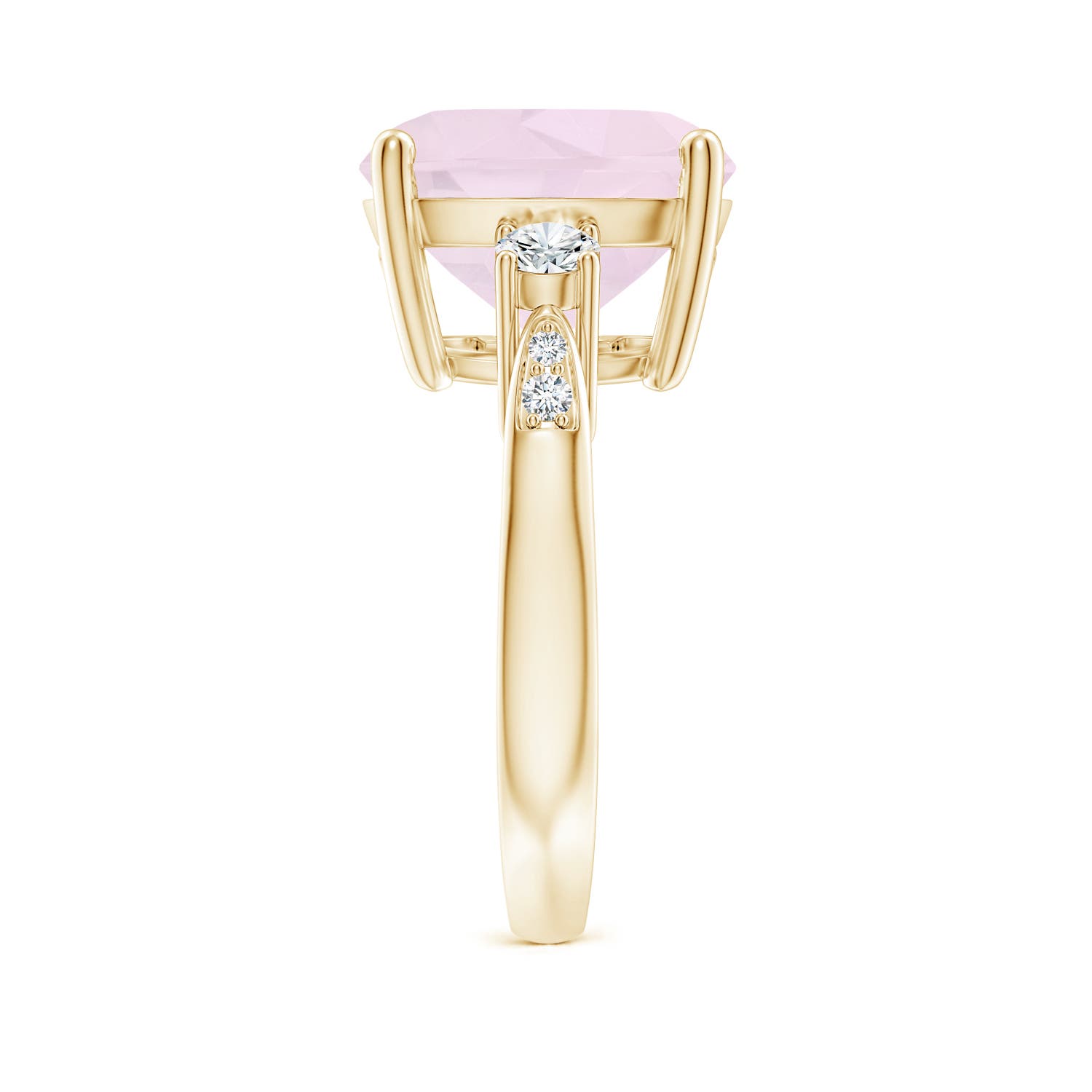 A - Rose Quartz / 5.8 CT / 14 KT Yellow Gold