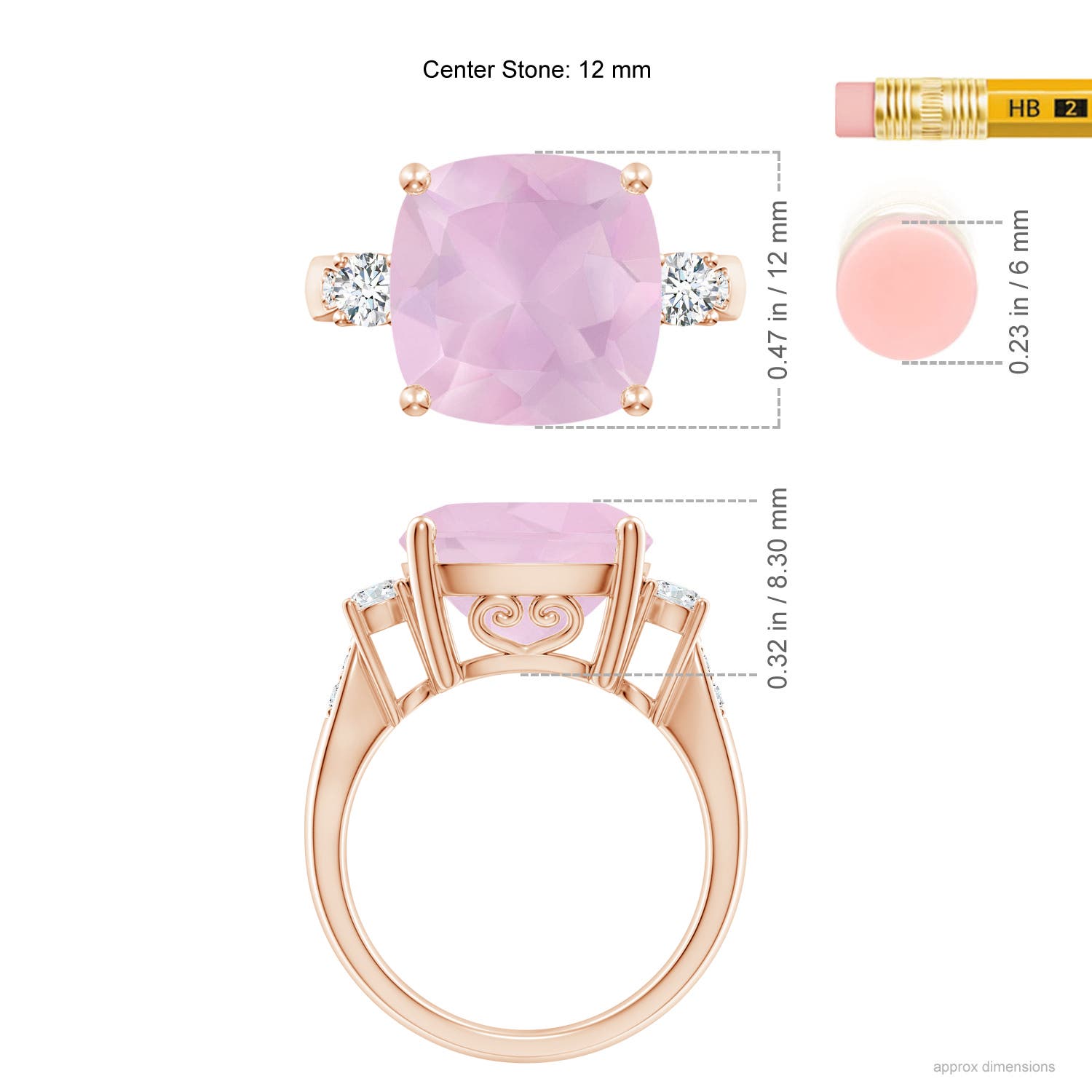 AAA - Rose Quartz / 5.8 CT / 14 KT Rose Gold