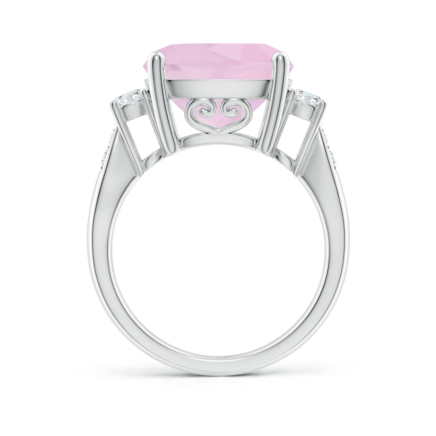 AAA - Rose Quartz / 5.8 CT / 14 KT White Gold