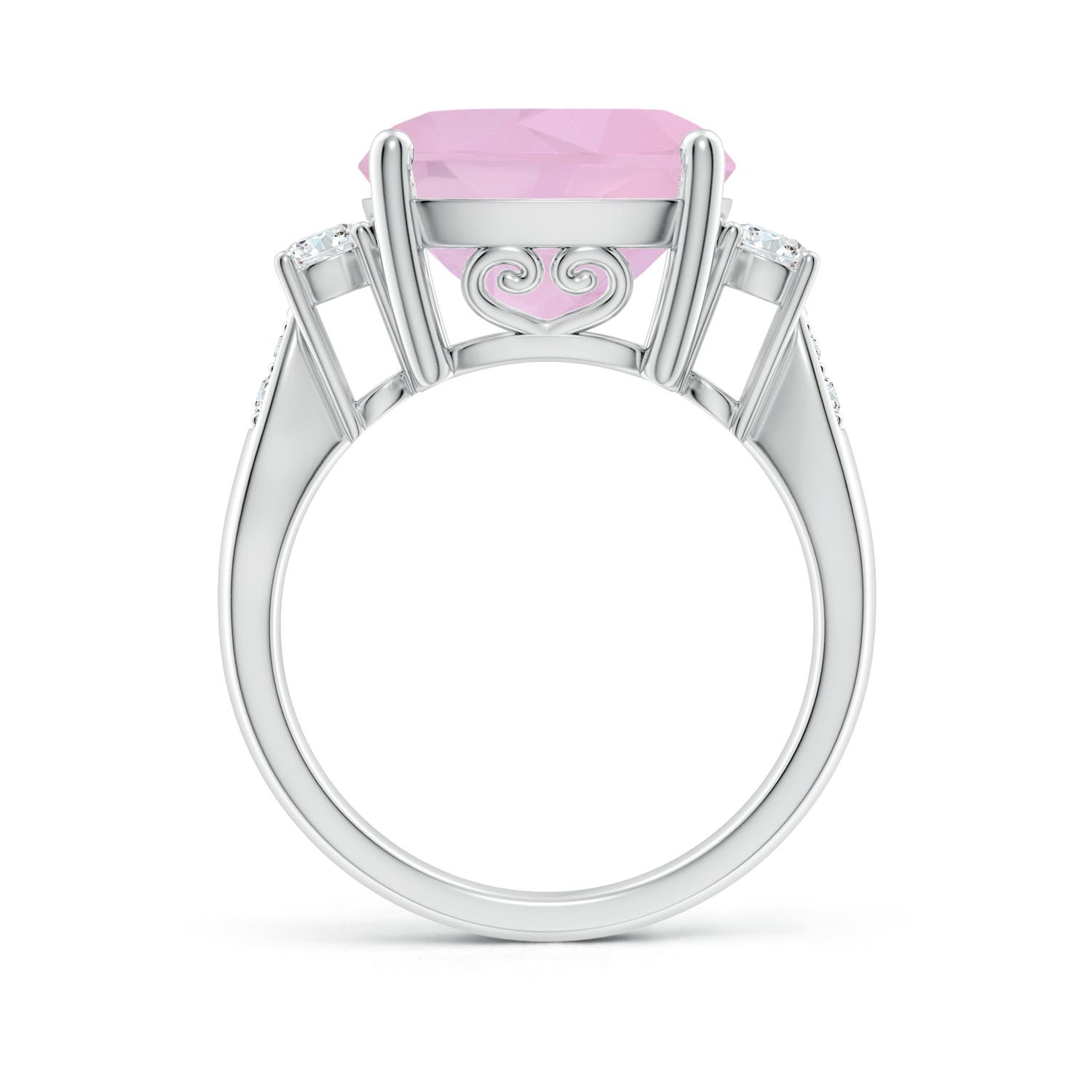 AAAA - Rose Quartz / 5.8 CT / 14 KT White Gold