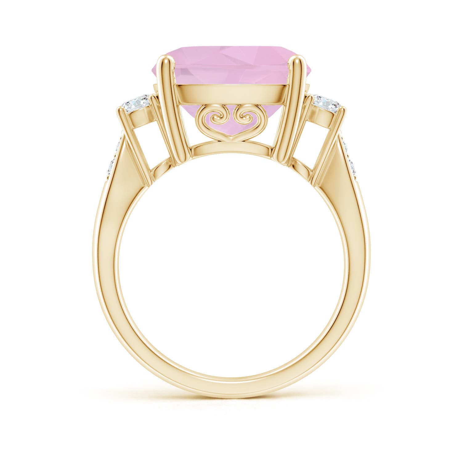 AAAA - Rose Quartz / 5.8 CT / 14 KT Yellow Gold