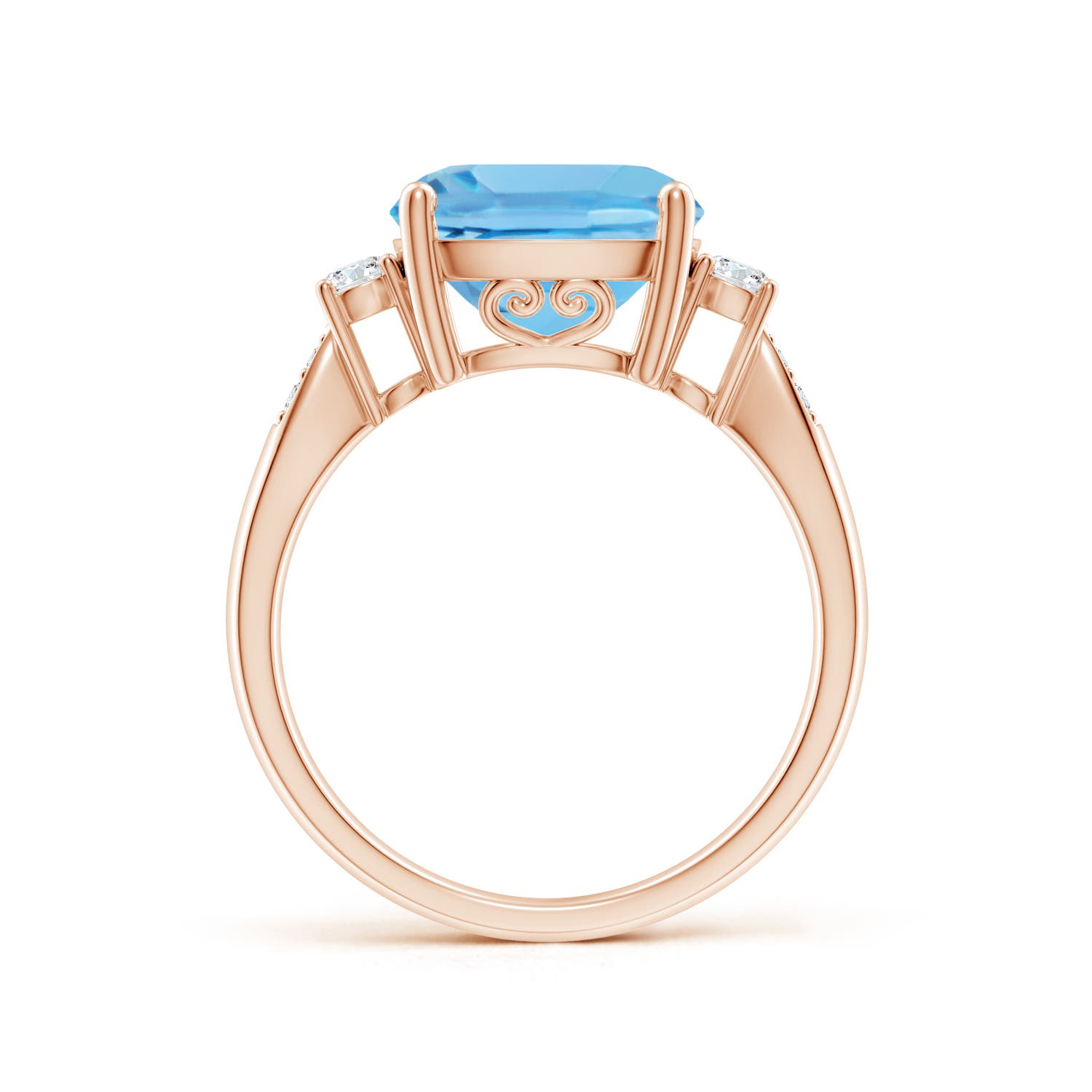 A - Swiss Blue Topaz / 5.35 CT / 14 KT Rose Gold