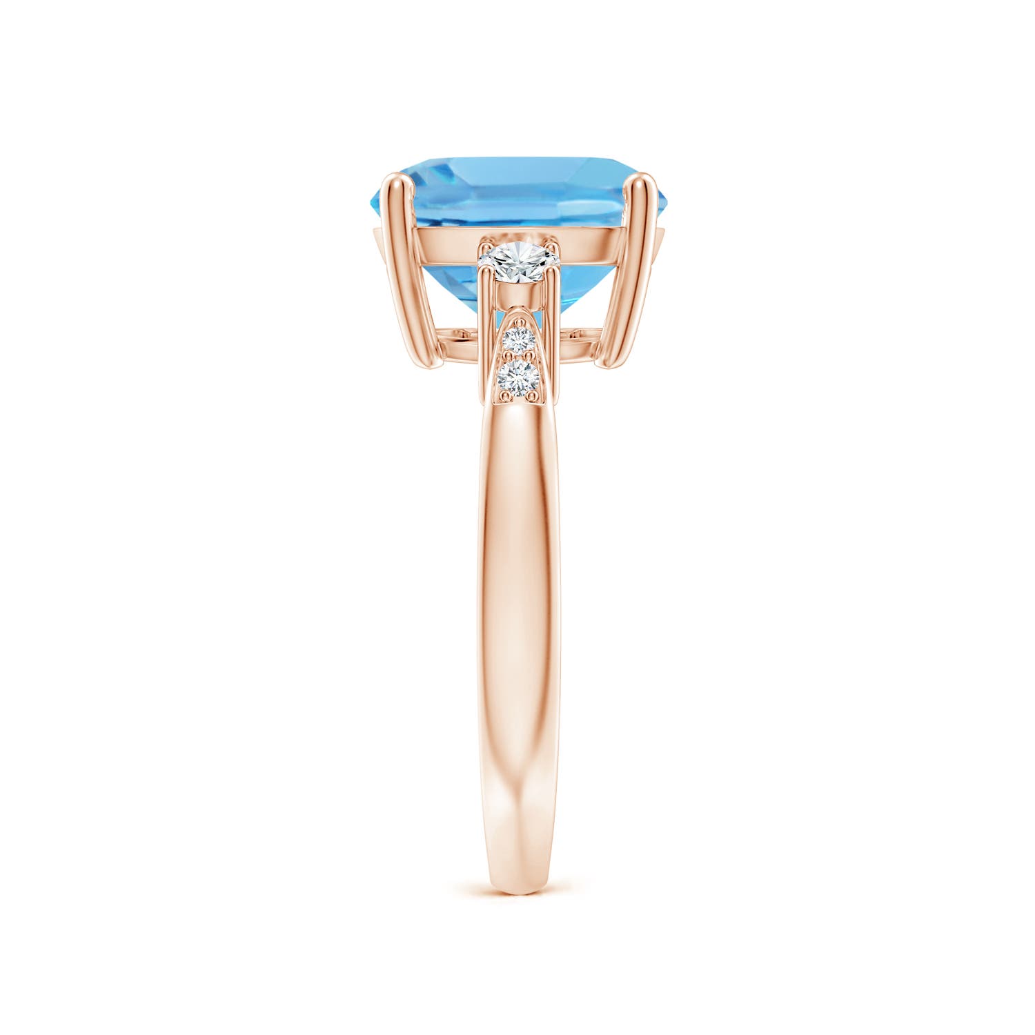 A - Swiss Blue Topaz / 5.35 CT / 14 KT Rose Gold