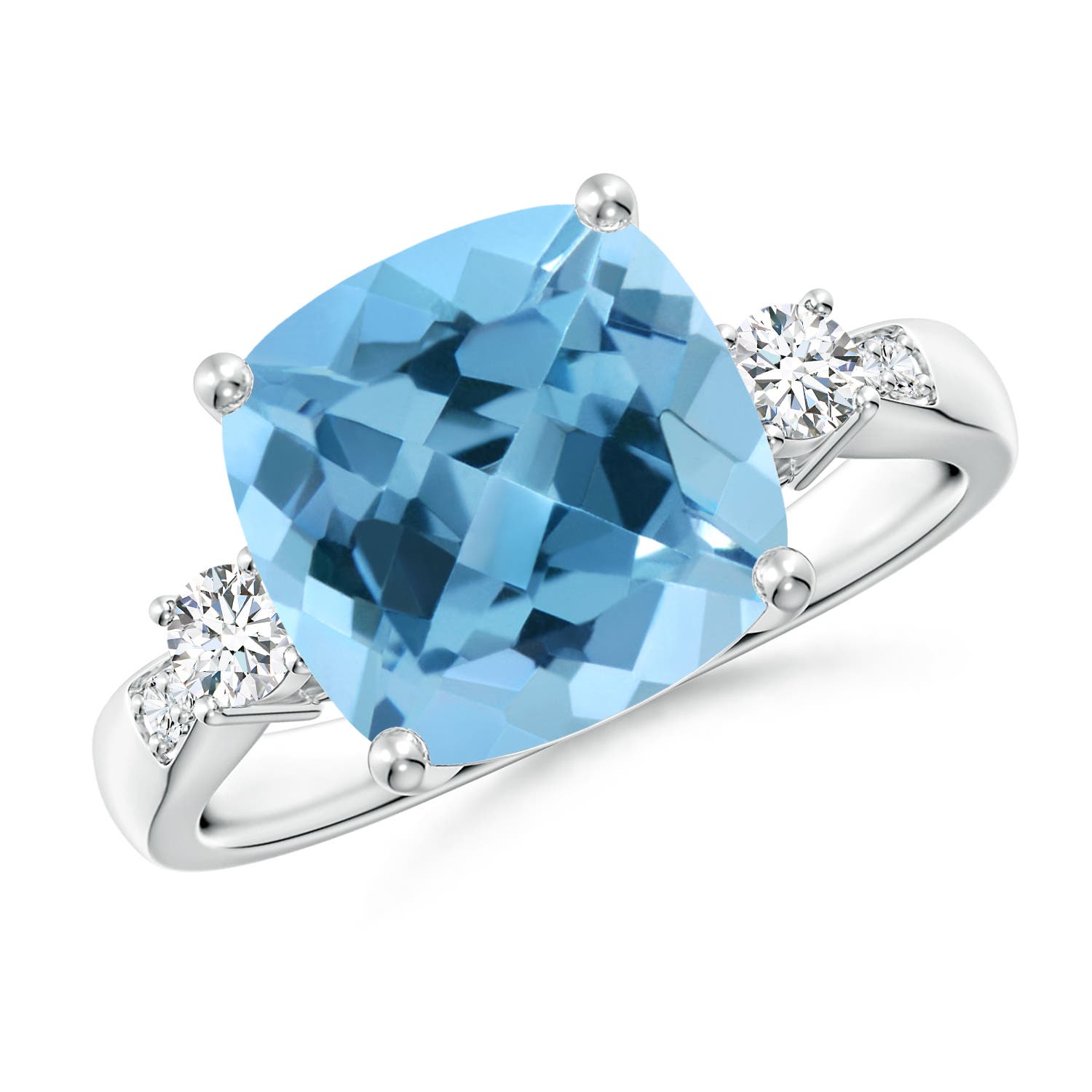 A - Swiss Blue Topaz / 5.35 CT / 14 KT White Gold