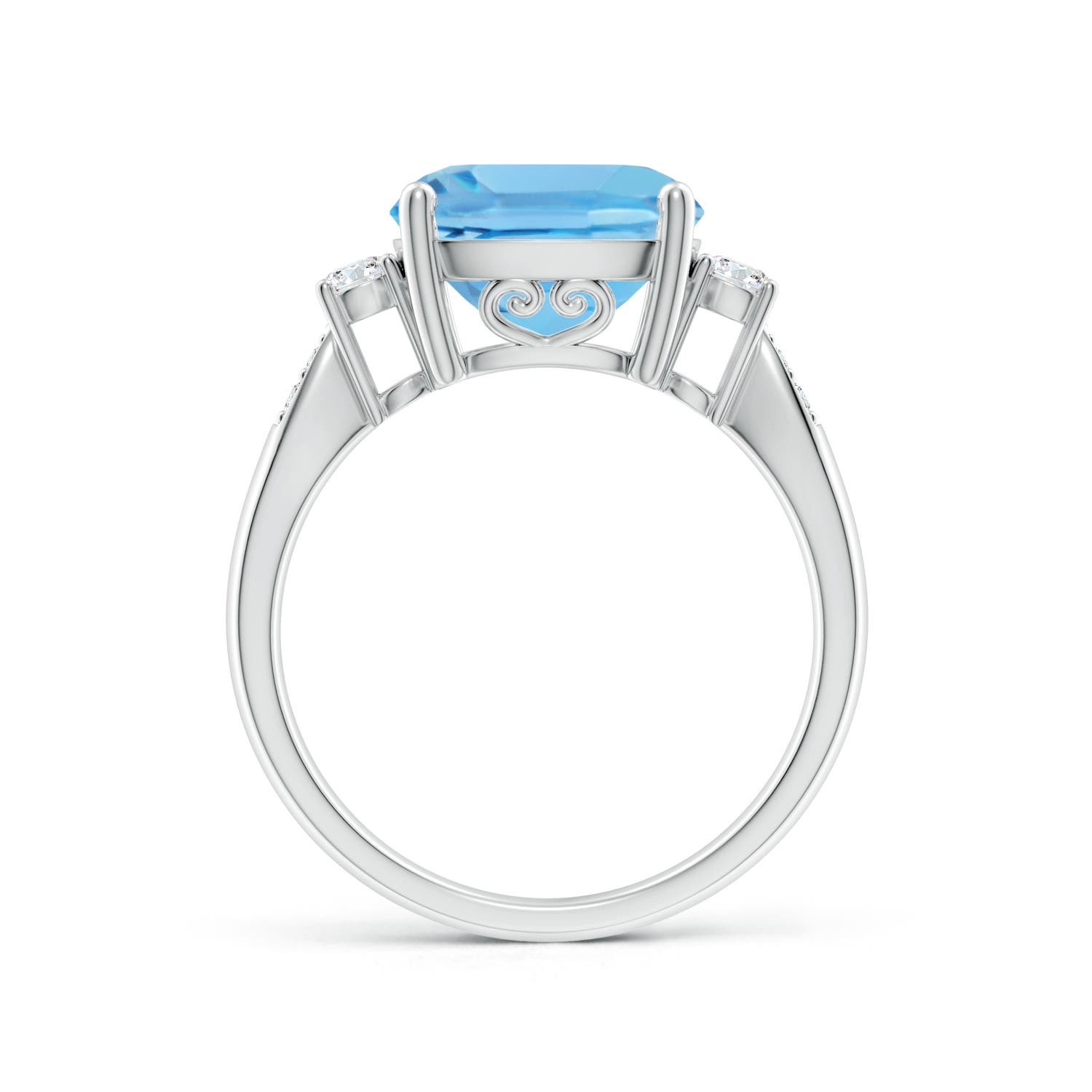 A - Swiss Blue Topaz / 5.35 CT / 14 KT White Gold