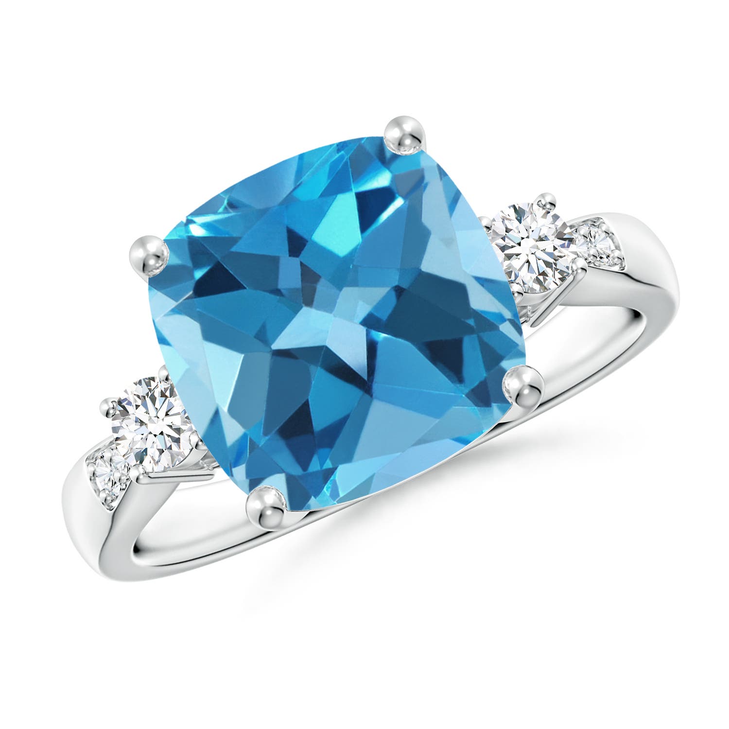 AA - Swiss Blue Topaz / 5.35 CT / 14 KT White Gold