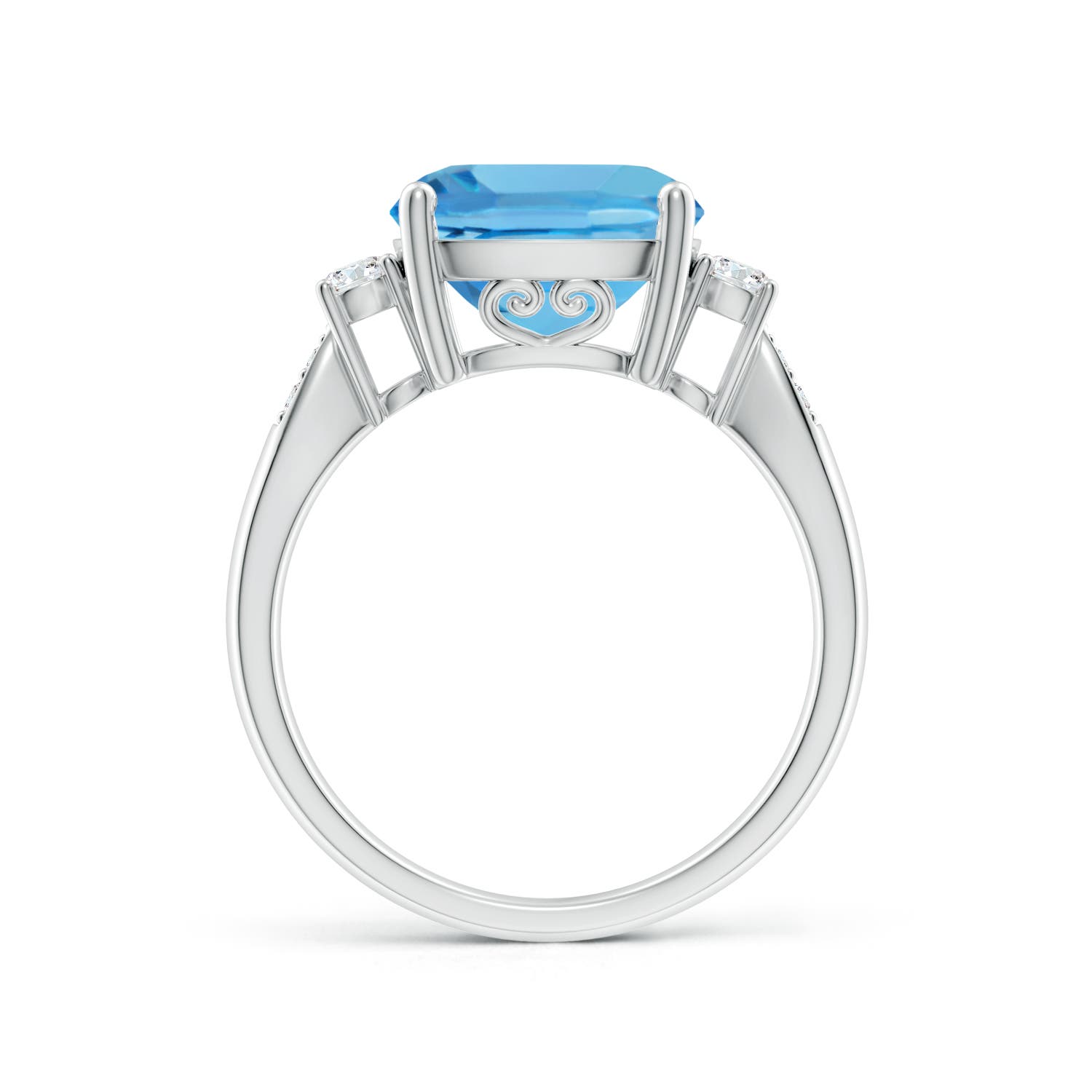 AA - Swiss Blue Topaz / 5.35 CT / 14 KT White Gold