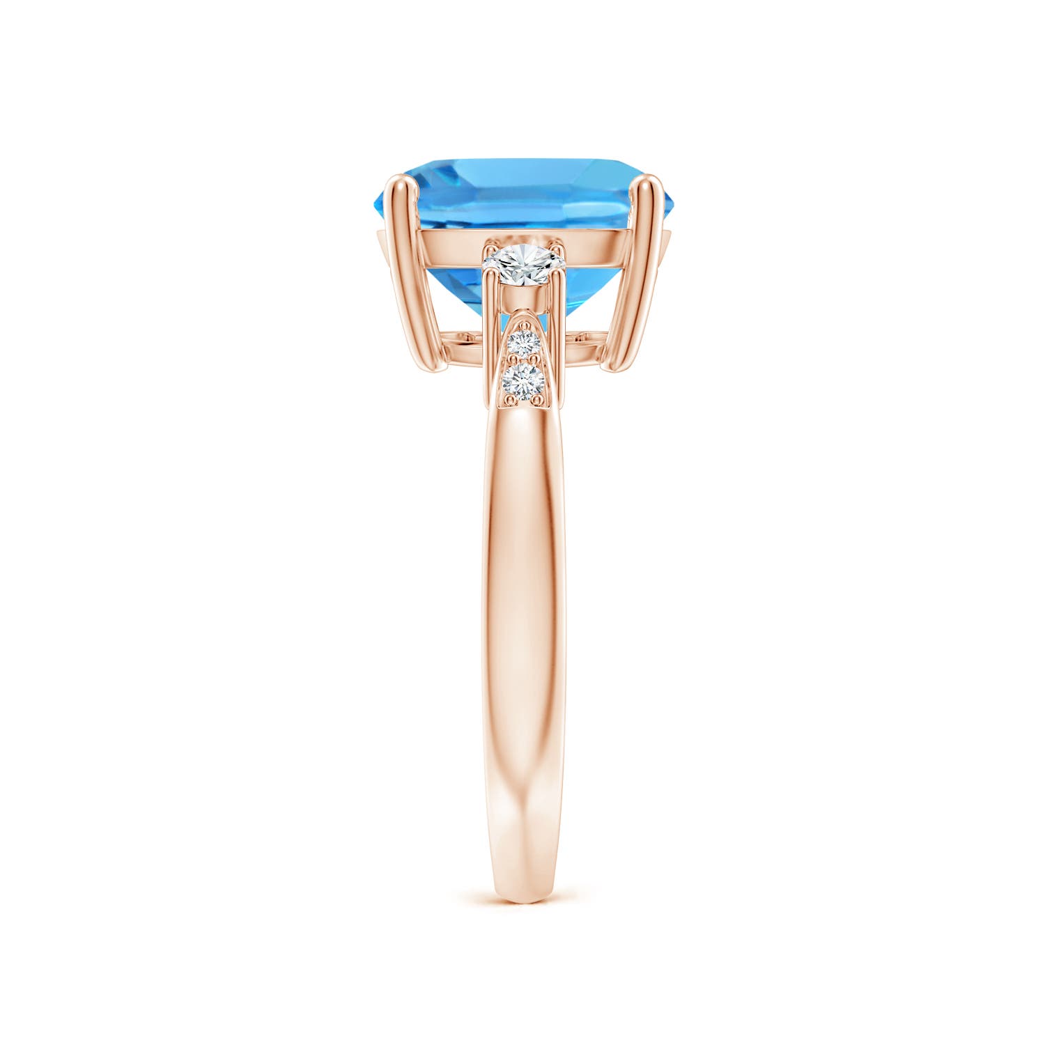 AAA - Swiss Blue Topaz / 5.35 CT / 14 KT Rose Gold