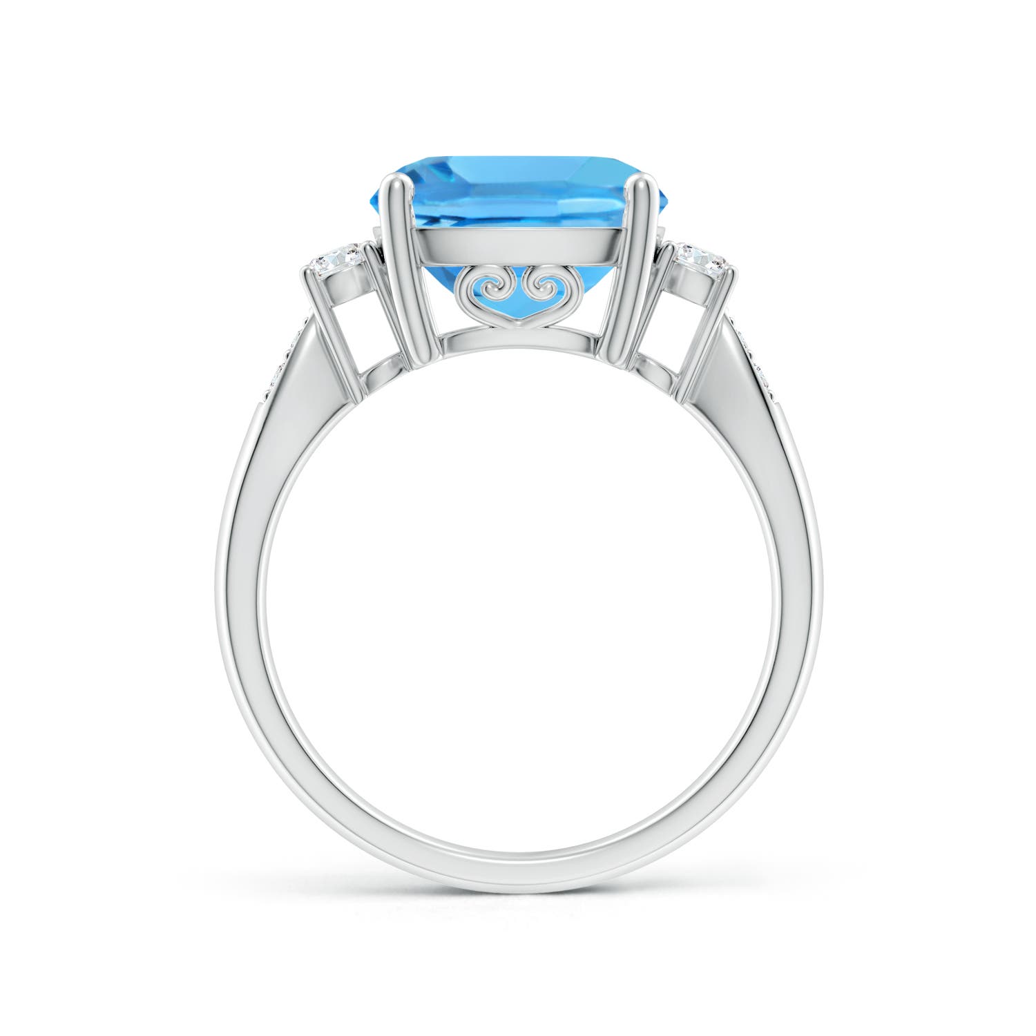 AAA - Swiss Blue Topaz / 5.35 CT / 14 KT White Gold