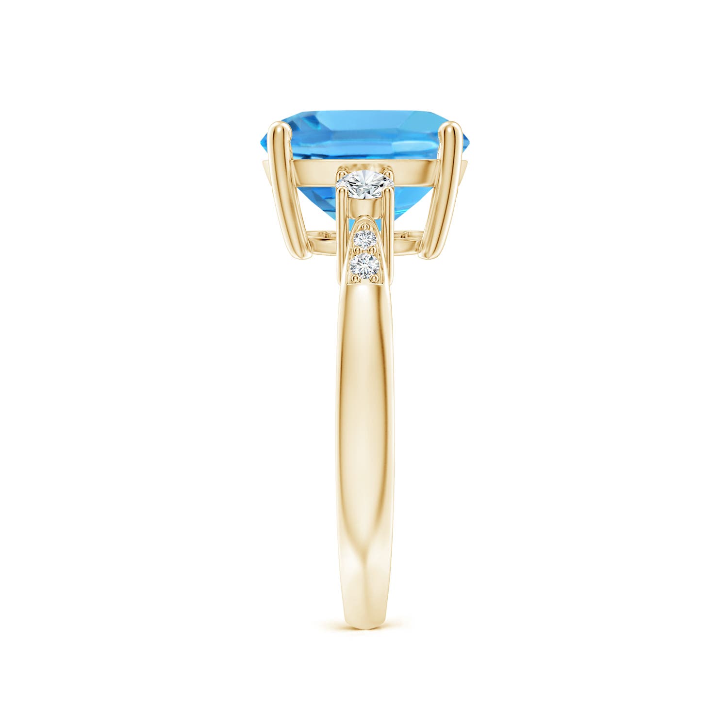 AAA - Swiss Blue Topaz / 5.35 CT / 14 KT Yellow Gold