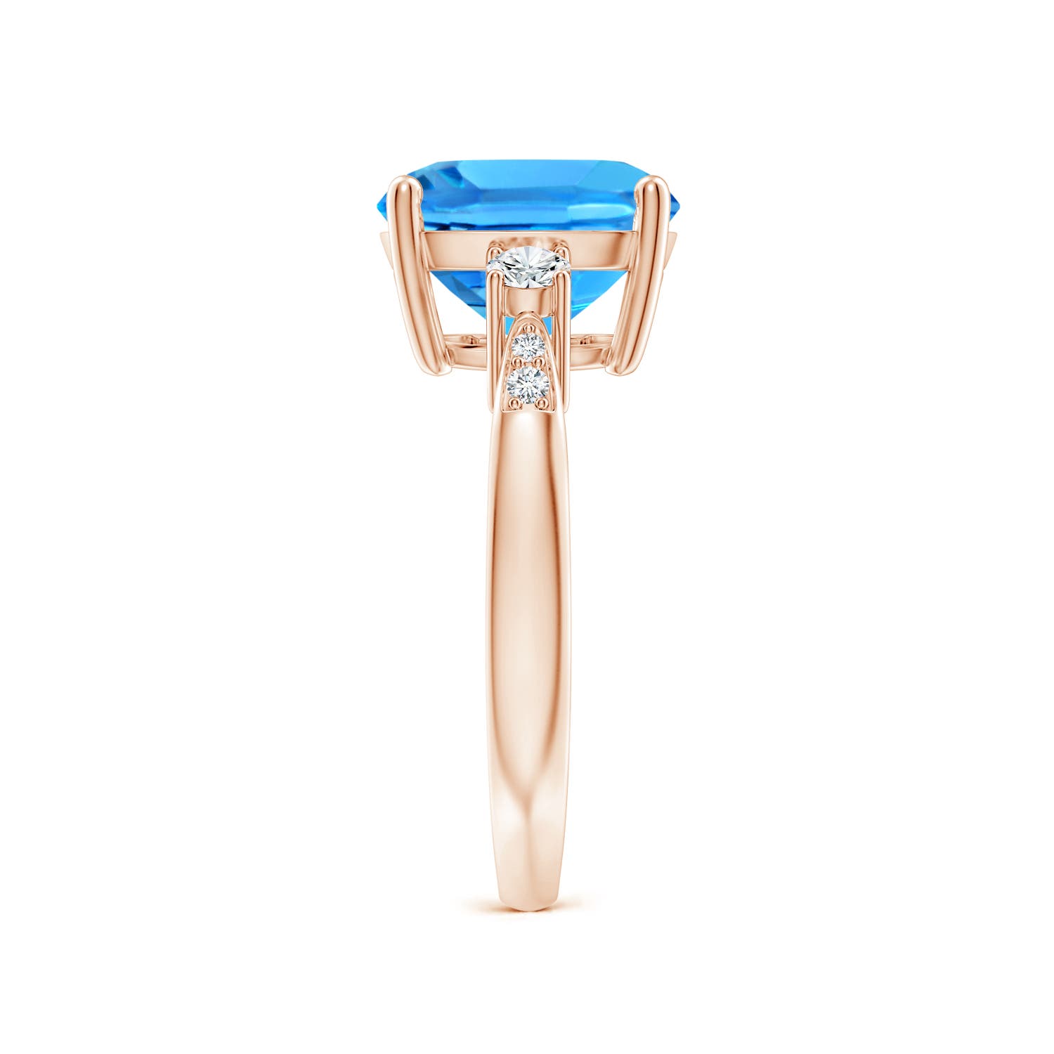 AAAA - Swiss Blue Topaz / 5.35 CT / 14 KT Rose Gold