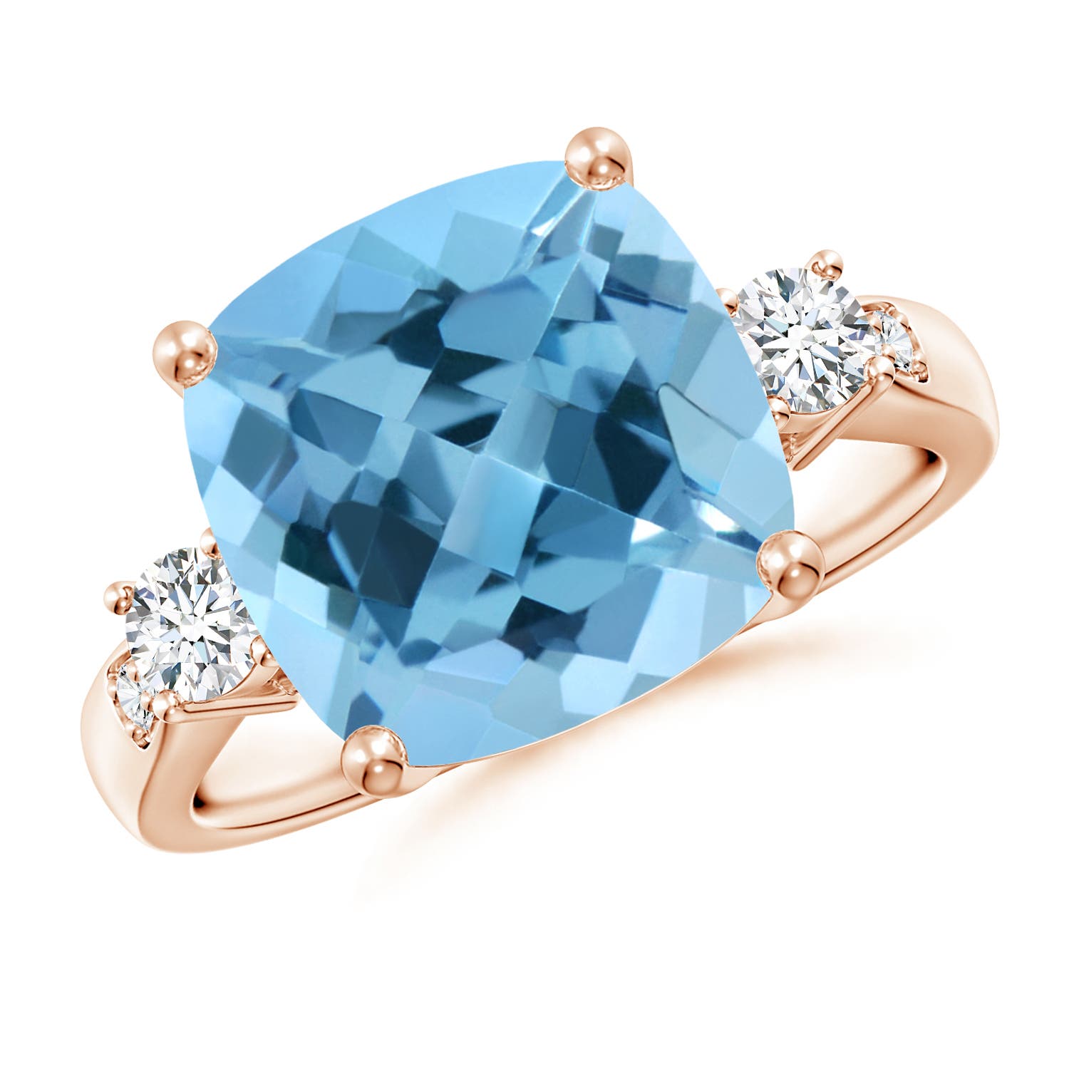 A - Swiss Blue Topaz / 6.25 CT / 14 KT Rose Gold