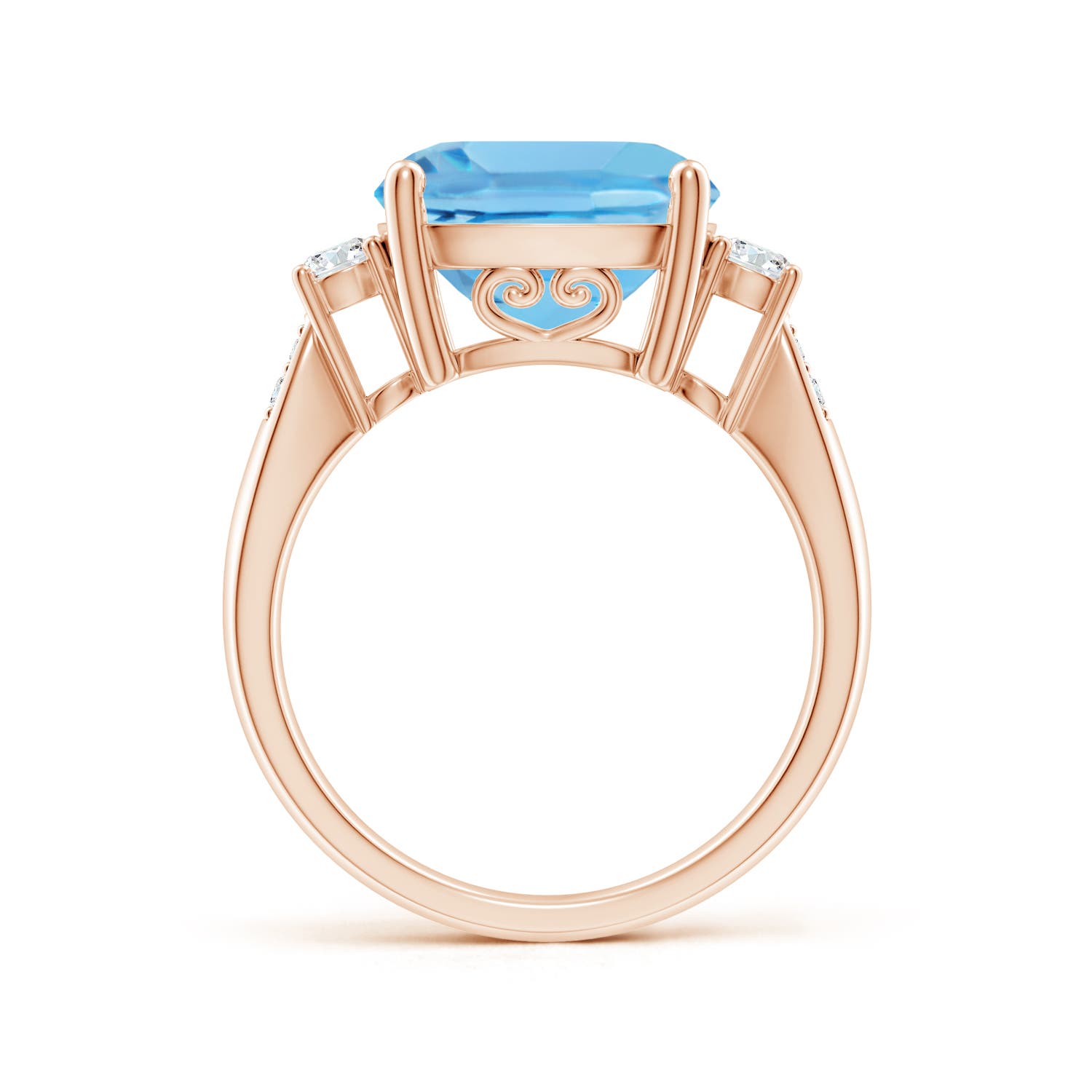 A - Swiss Blue Topaz / 6.25 CT / 14 KT Rose Gold