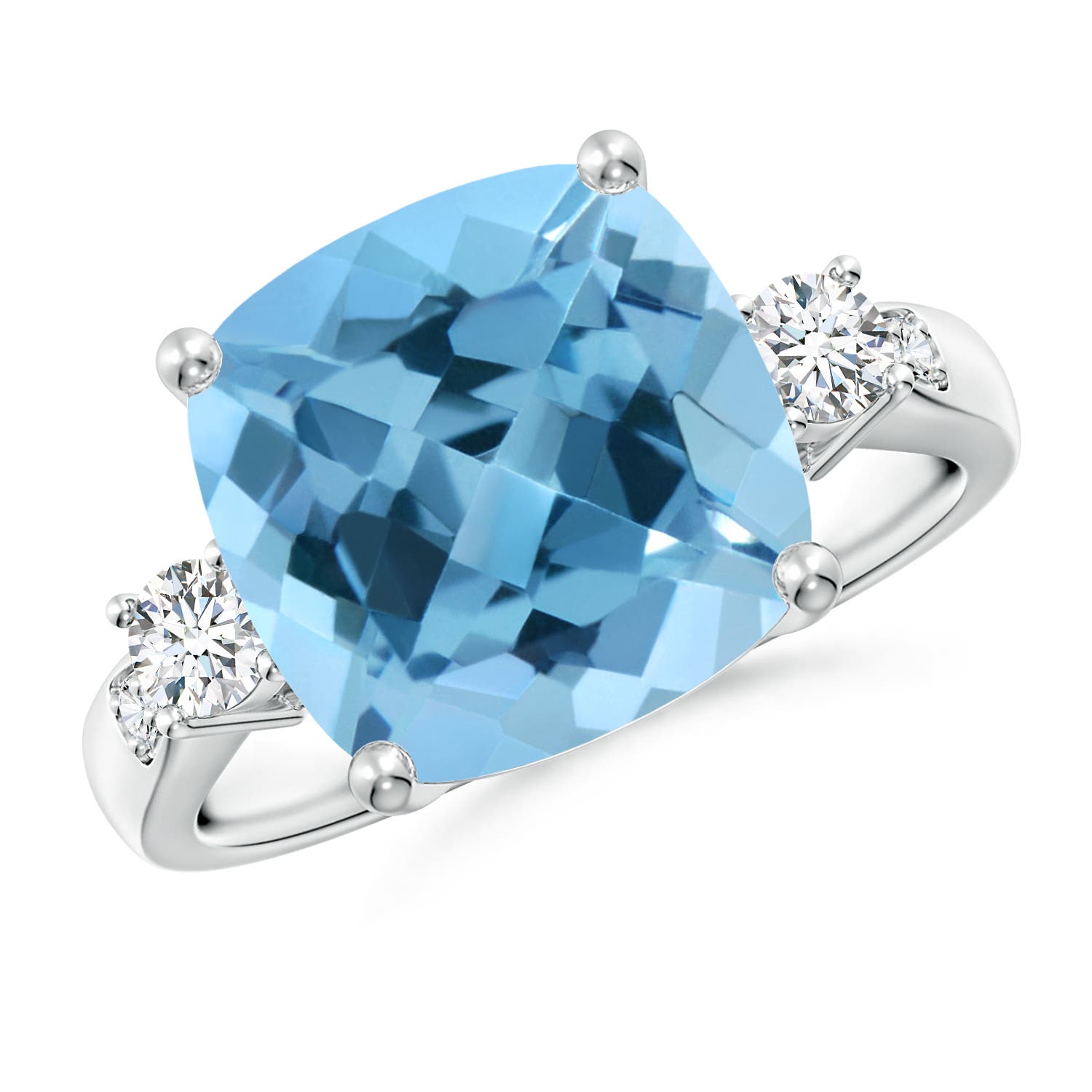 A - Swiss Blue Topaz / 6.25 CT / 14 KT White Gold