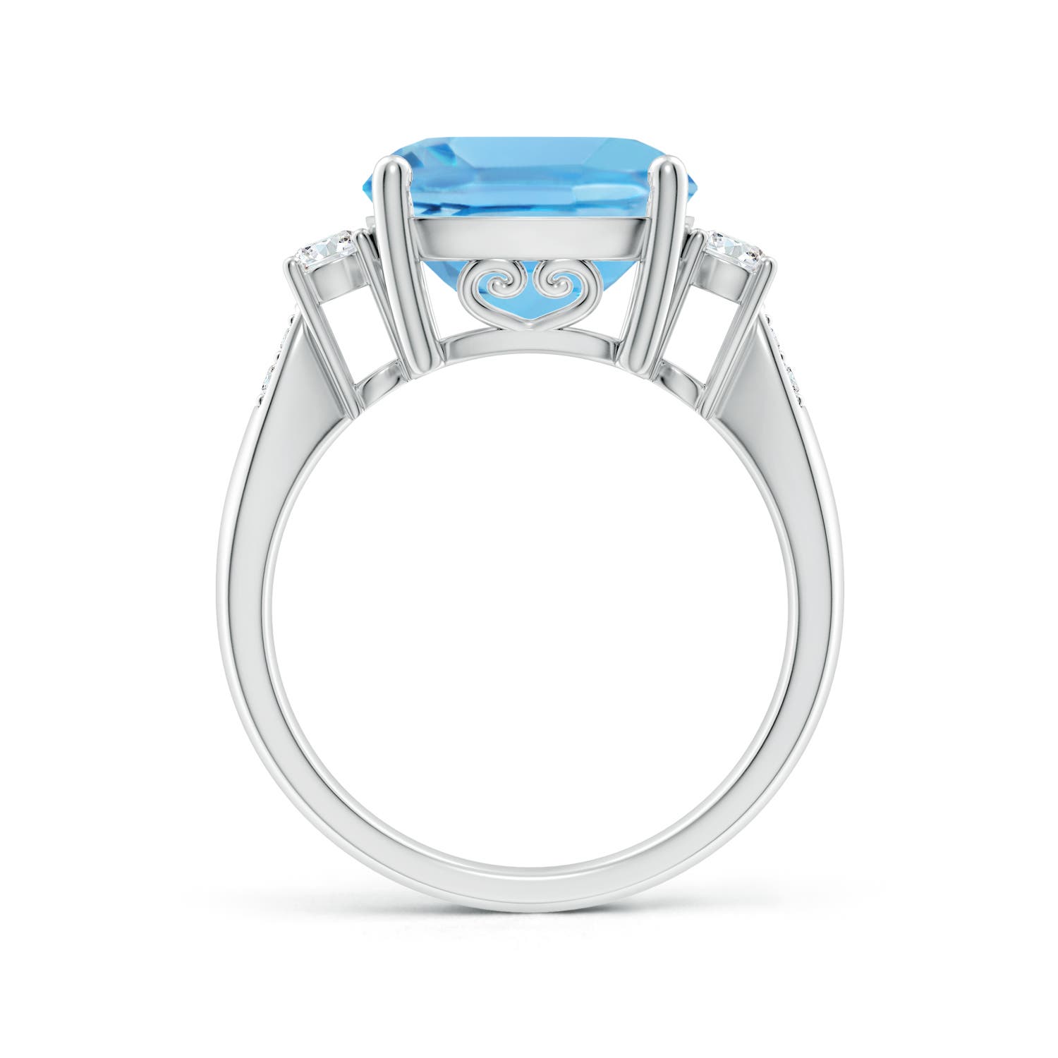 A - Swiss Blue Topaz / 6.25 CT / 14 KT White Gold