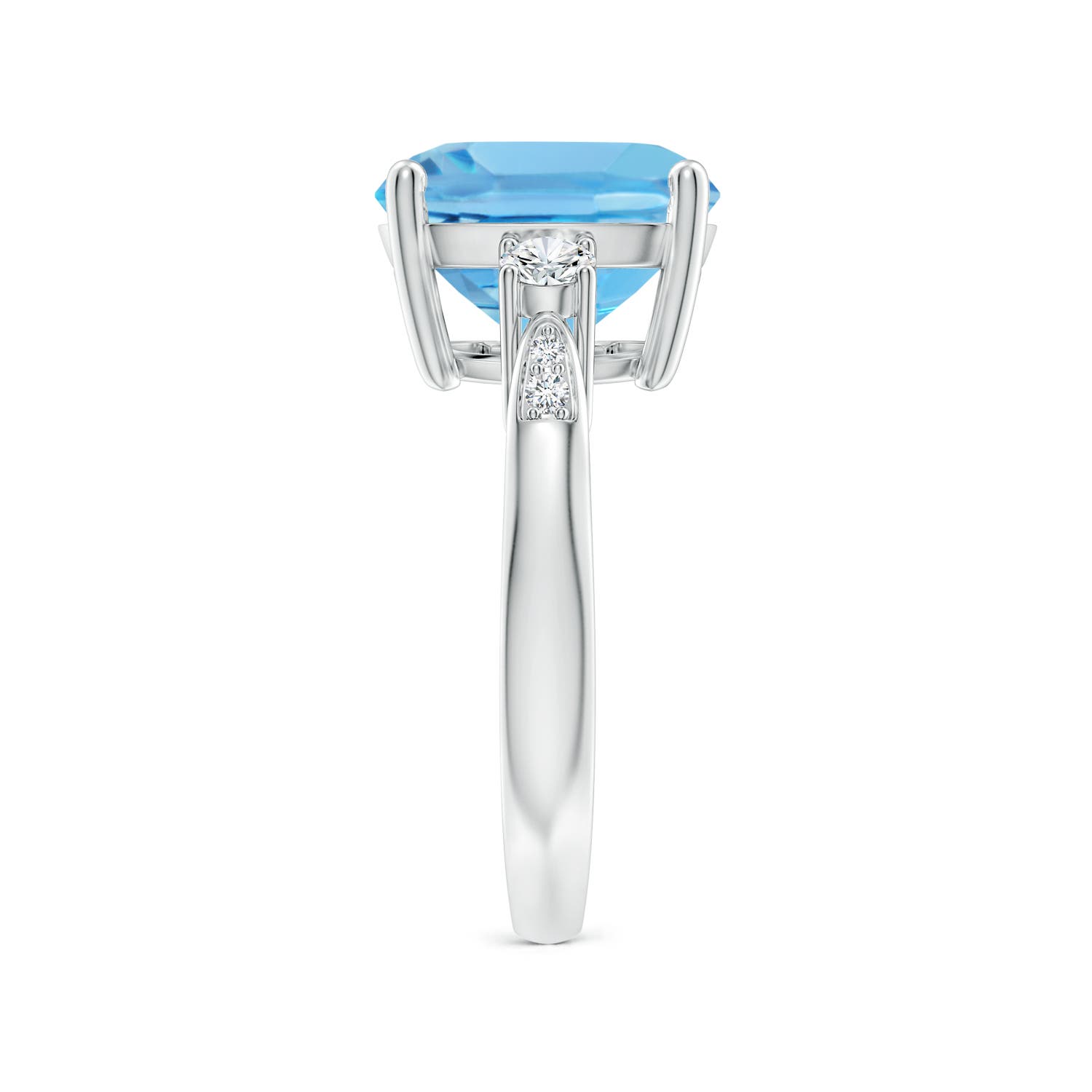 A - Swiss Blue Topaz / 6.25 CT / 14 KT White Gold