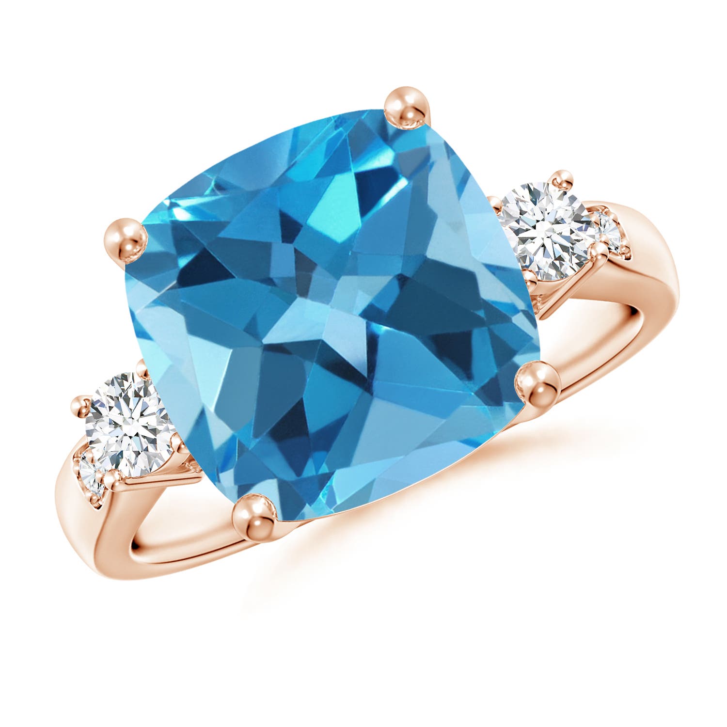 AA - Swiss Blue Topaz / 6.25 CT / 14 KT Rose Gold