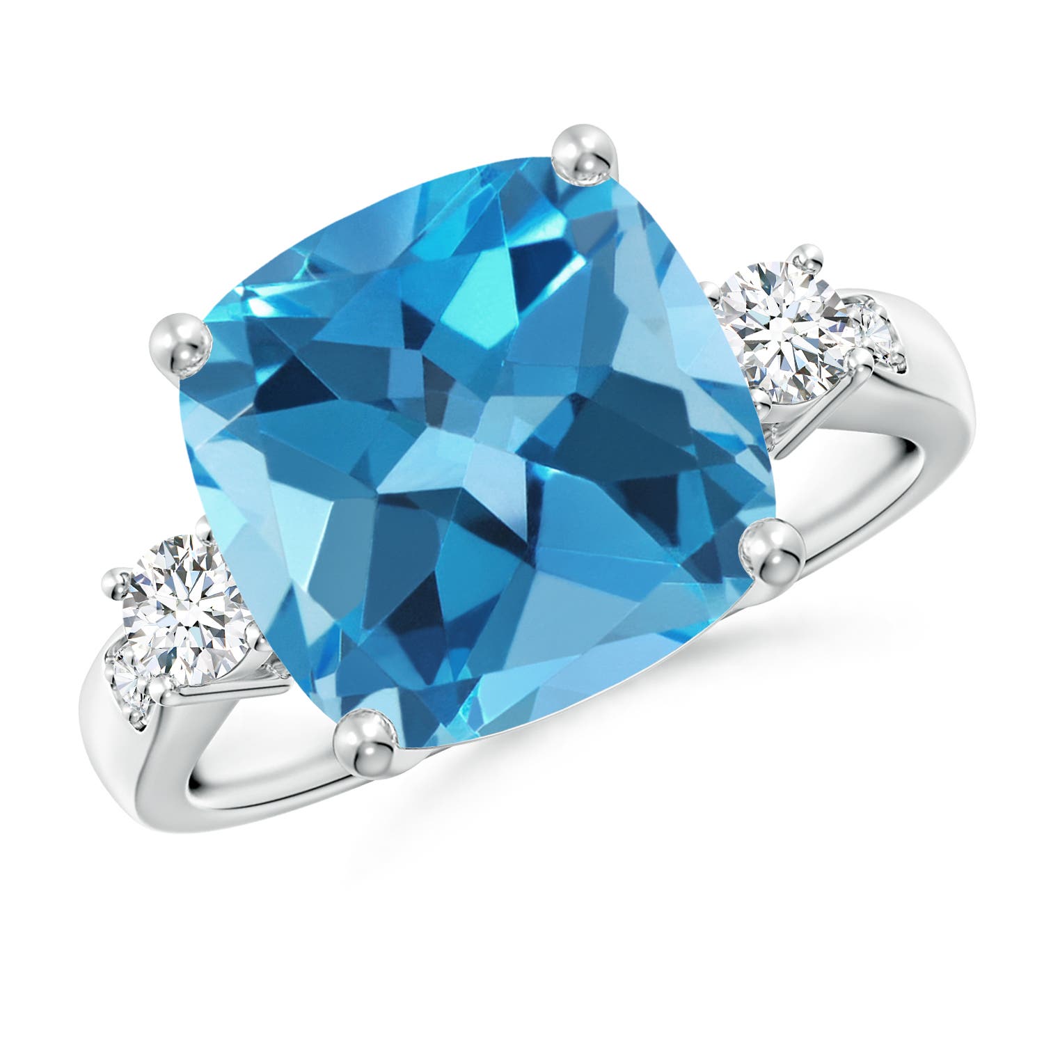 AA - Swiss Blue Topaz / 6.25 CT / 14 KT White Gold