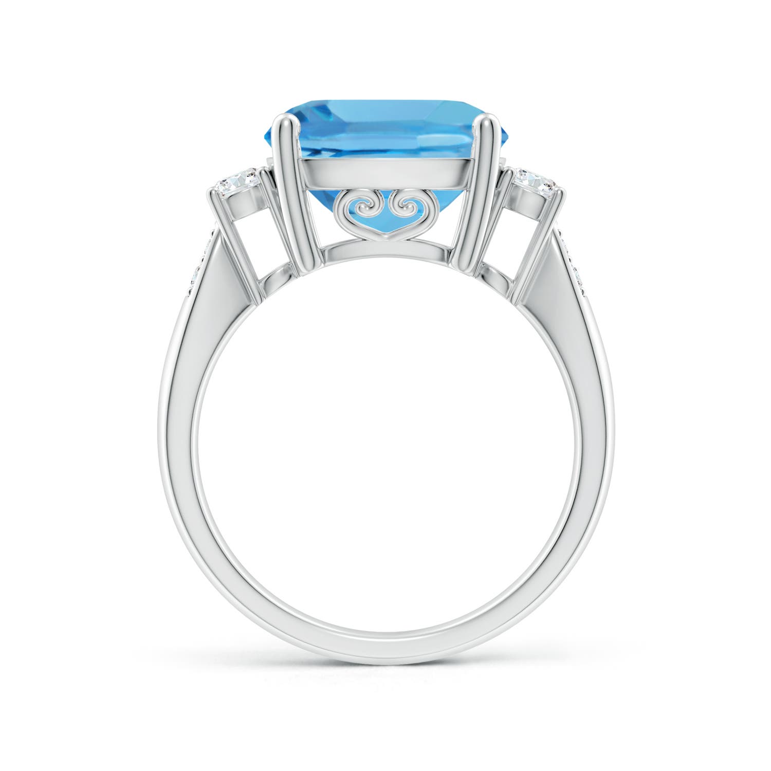 AA - Swiss Blue Topaz / 6.25 CT / 14 KT White Gold