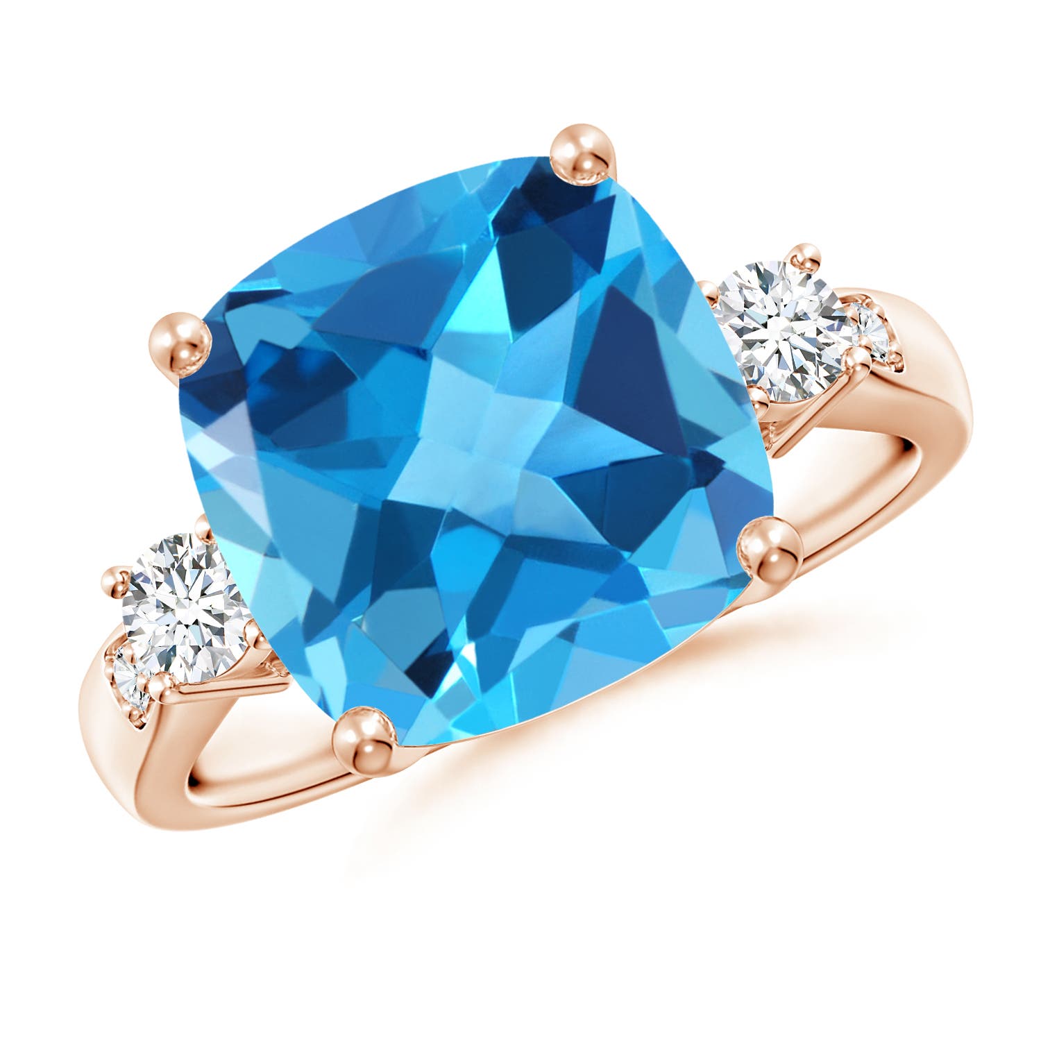 AAA - Swiss Blue Topaz / 6.25 CT / 14 KT Rose Gold