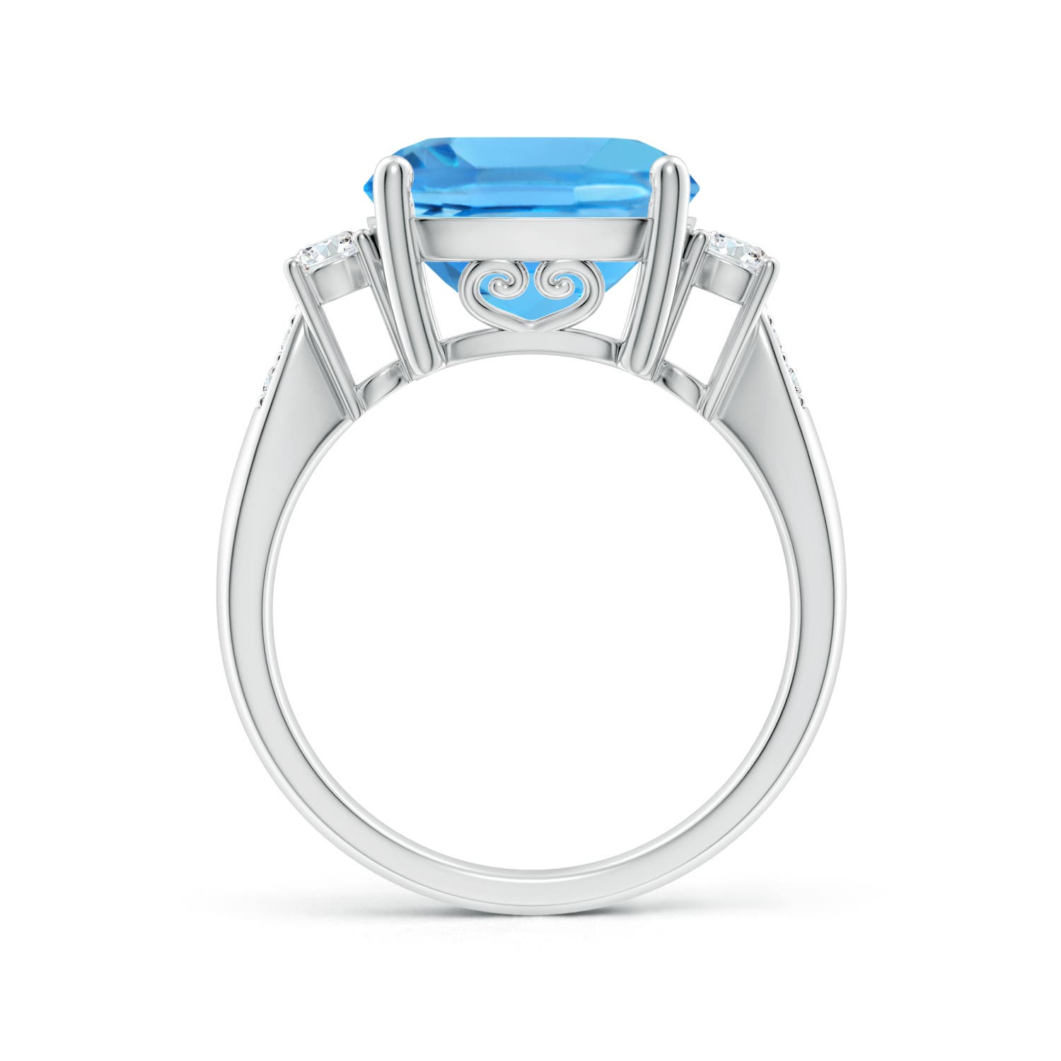 AAA - Swiss Blue Topaz / 6.25 CT / 14 KT White Gold